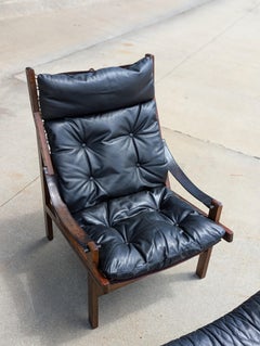 1960s Torbjørn Afdal Hunter Chair and matching Footstool, Norway