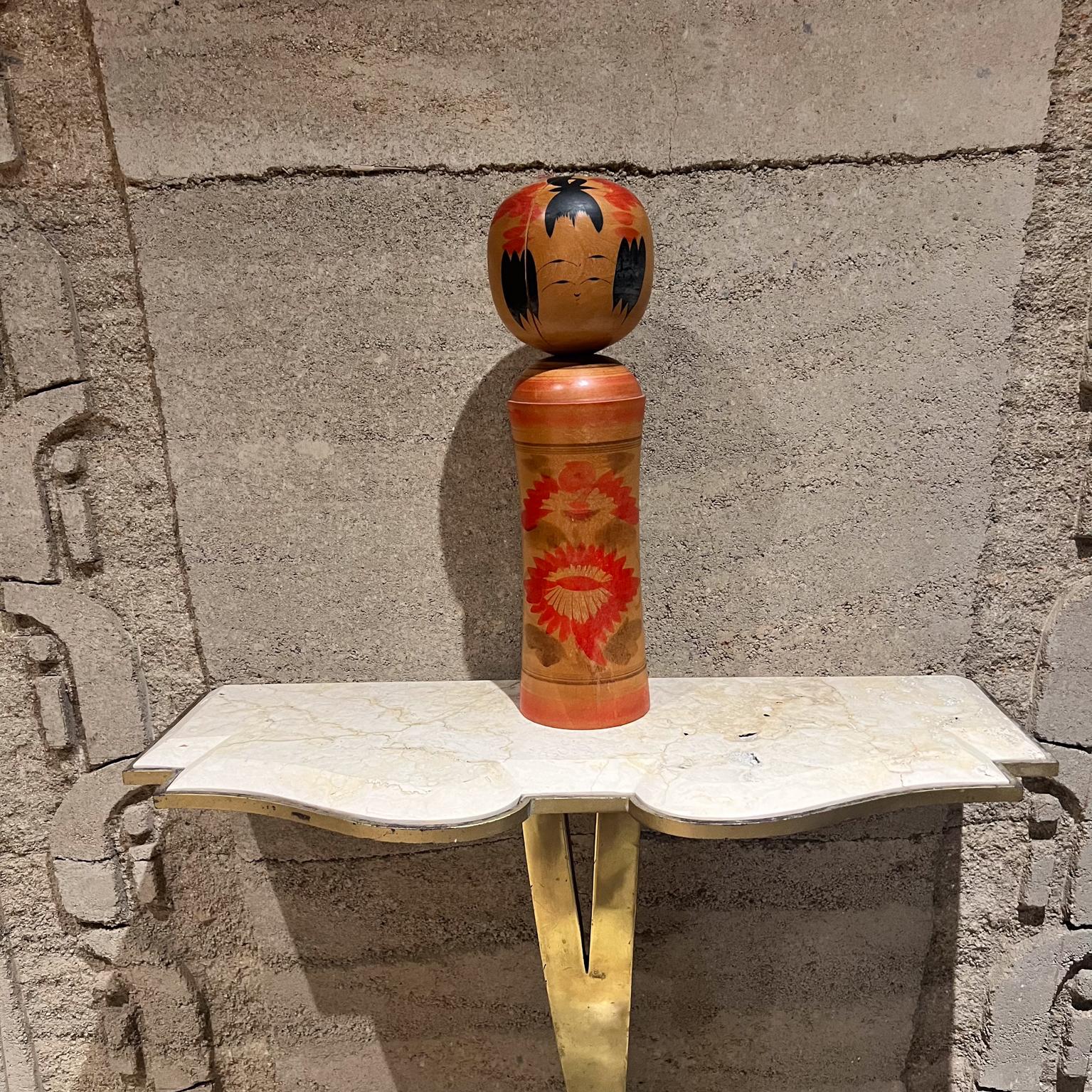 Mid-Century Modern 1960s Traditional Japanese Wood Doll Dento Naruko Kokeshi For Sale