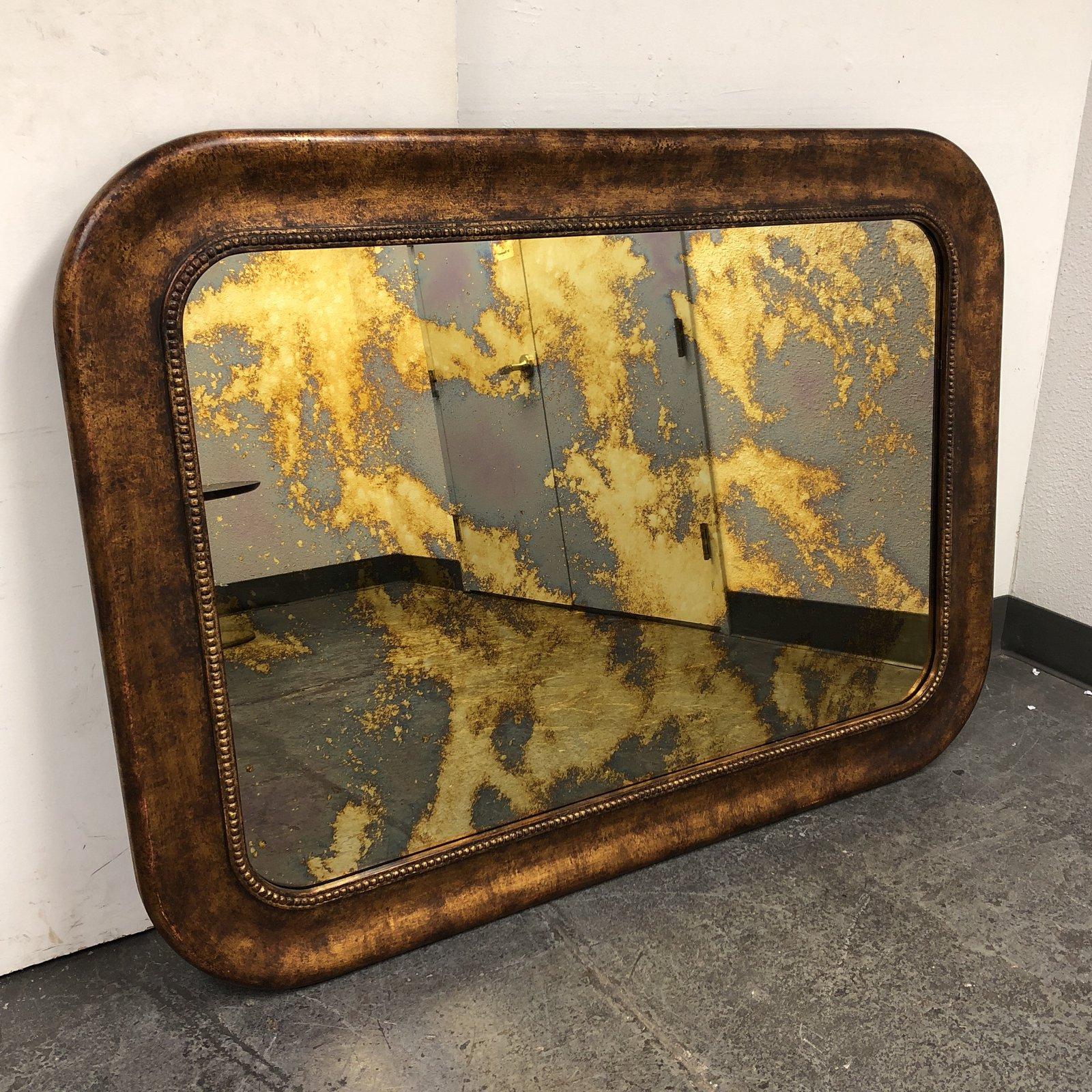 Mid-20th Century 1960s Traditional Style Wood Mirror with Antiqued Glass