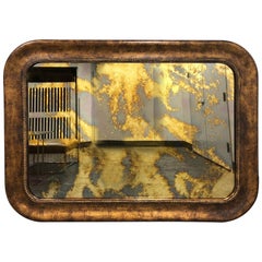 1960s Traditional Style Wood Mirror with Antiqued Glass