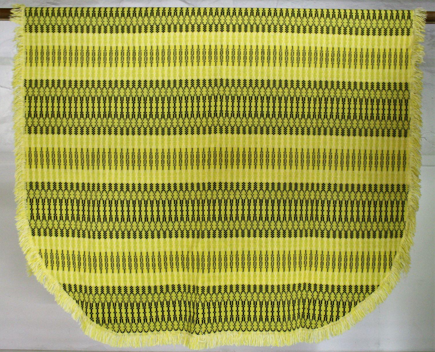 1960er Jahre Traditionelle walisische Wolldecke Gelb & Schwarz Bettüberwurf (20. Jahrhundert) im Angebot