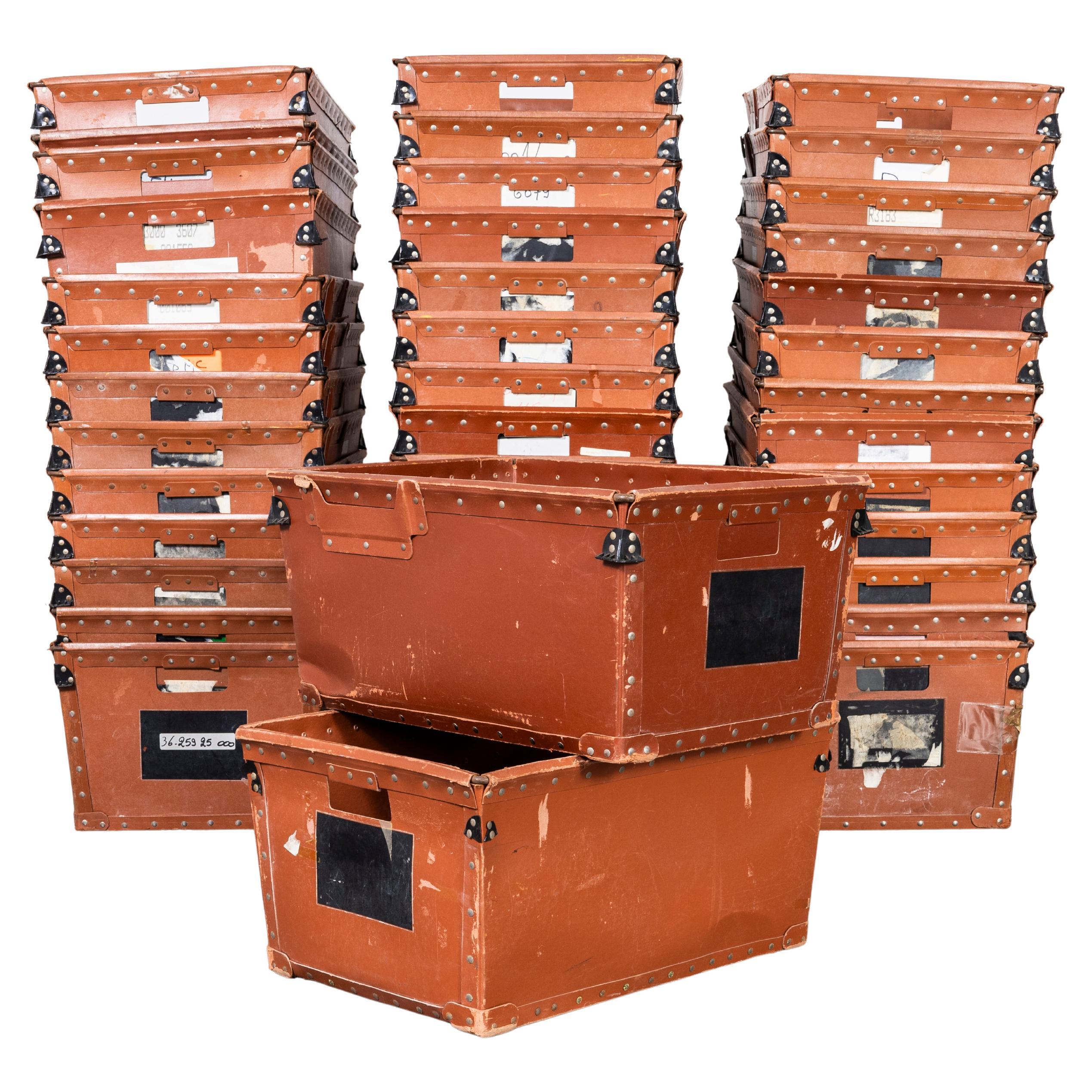 Cajas de almacenamiento de tarjetas vulcanizadas Trafitol de los años 60 - Gran cantidad disponible