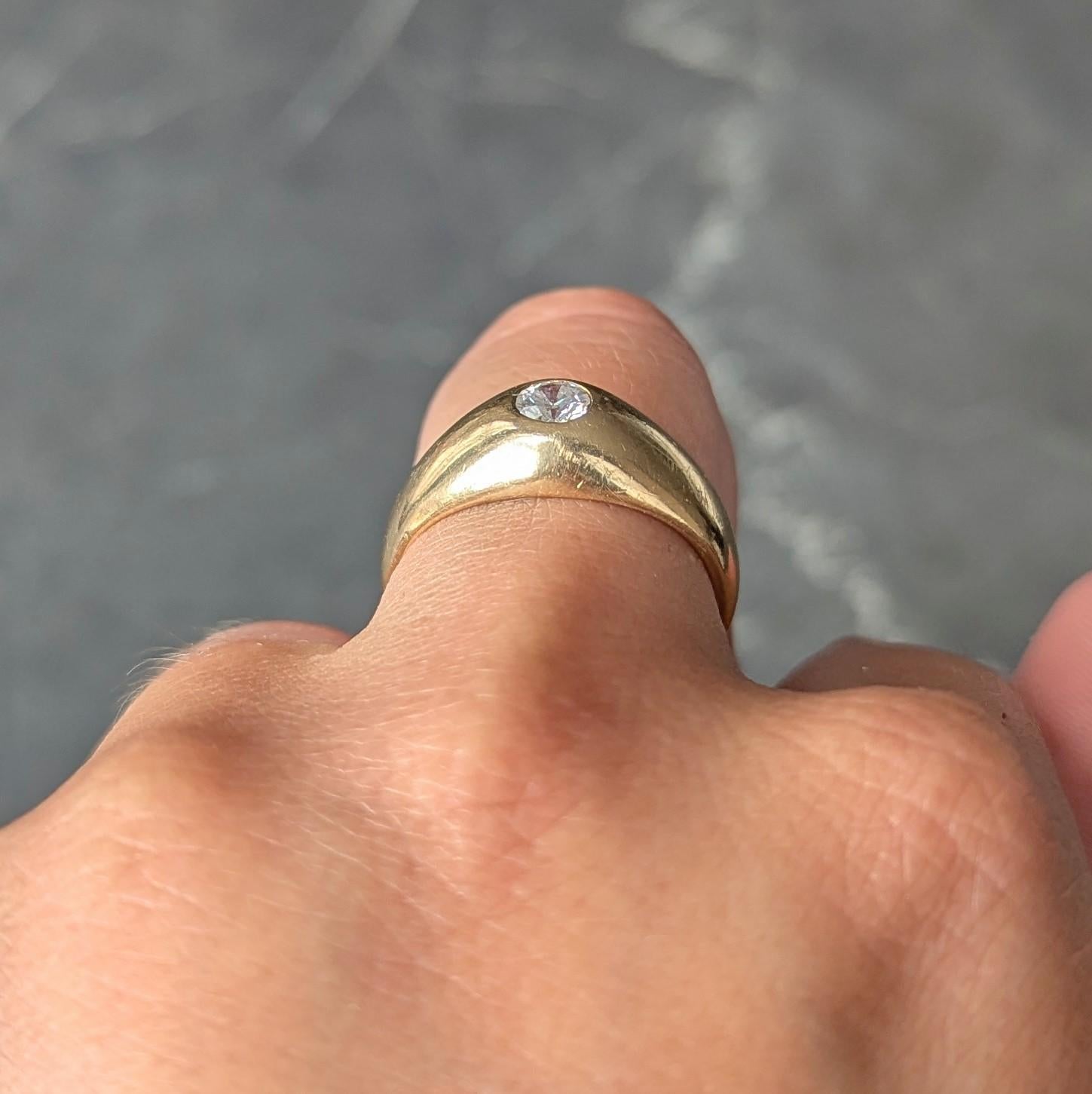 1960's Transitional Cut Diamond 14K Gold Vintage Solitaire Engagement Ring en vente 1