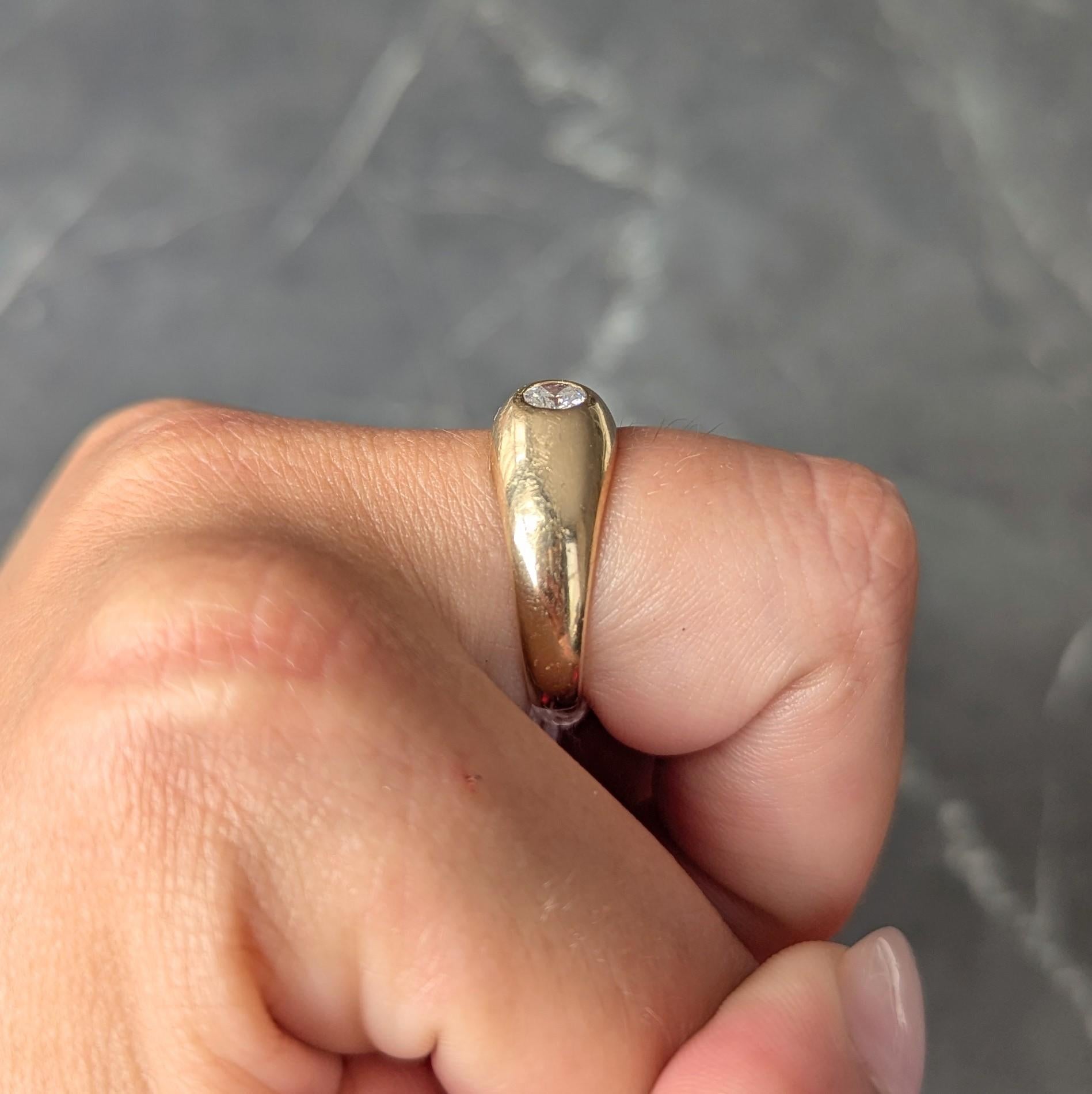 1960's Transitional Cut Diamond 14K Gold Vintage Solitaire Engagement Ring en vente 2