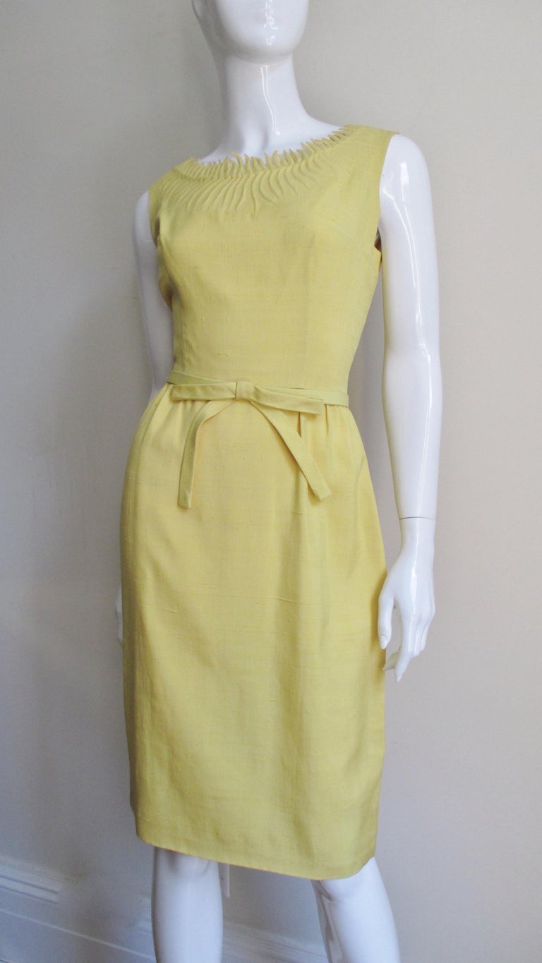 1960's Trapunto Detailed Dress and Cashmere Sweater For Sale at 1stDibs