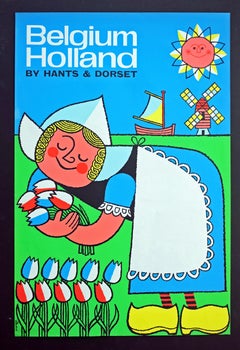 1960s, Travel Poster for Belgium and Holland by Harry Stevens Pop Art