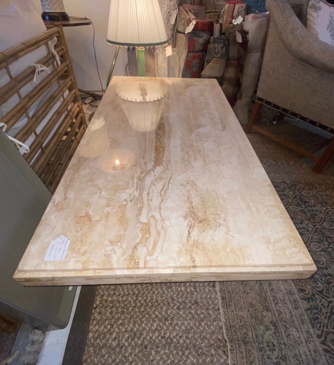 1960’s Travertine Coffee Table In Good Condition In Sag Harbor, NY