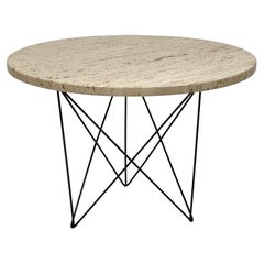 1960s Travertine Side Table w/ Wire Base by Martin Perfit for Rene Brancusi