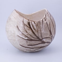 Andersen Design Studios: kugelförmige Steingutvase/großer Tafelaufsatz mit Baummotiv, 1960er Jahre