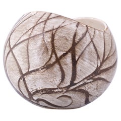 1960s Tree Motif Stoneware Orb Vase Andersen Design Studios Large Centerpiece