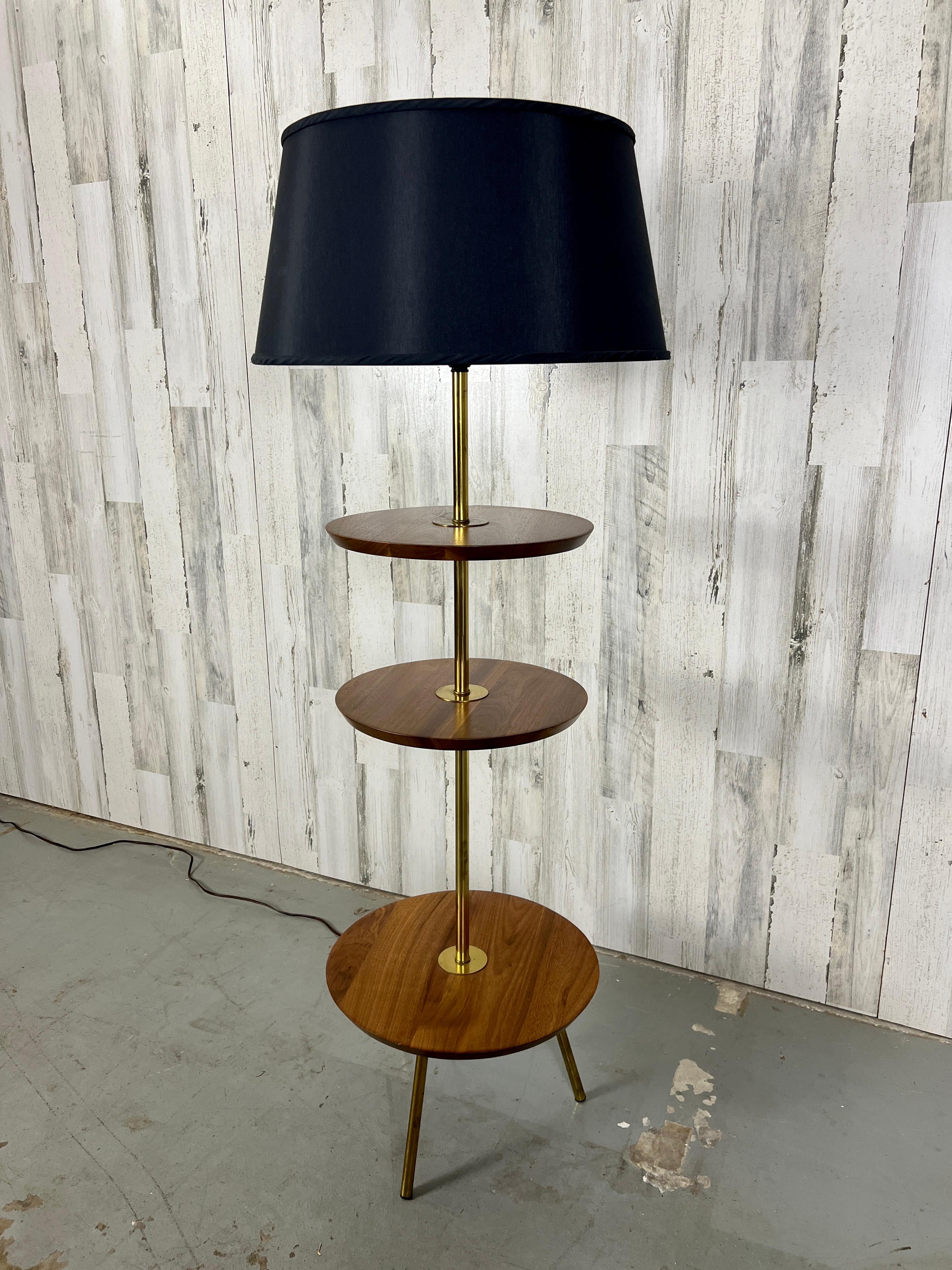 North American 1960s Tri-Tiered Mid-Century Floor Lamp For Sale