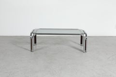 1960s Tricom Italia Style Space Age Chrome & Smoked Glass Coffee Table
