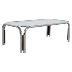 1960s Tricom Italia Style Space Age Chrome & Smoked Glass Coffee Table