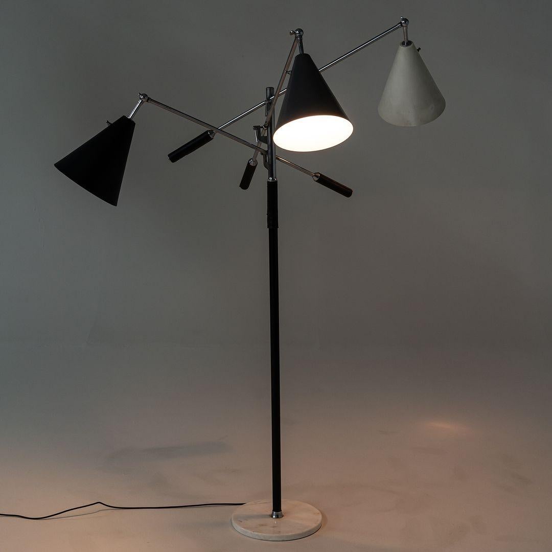 1960s Triennale Floor Lamp Attributed to Angelo Lelli for Arredoluce 82in Height For Sale 2