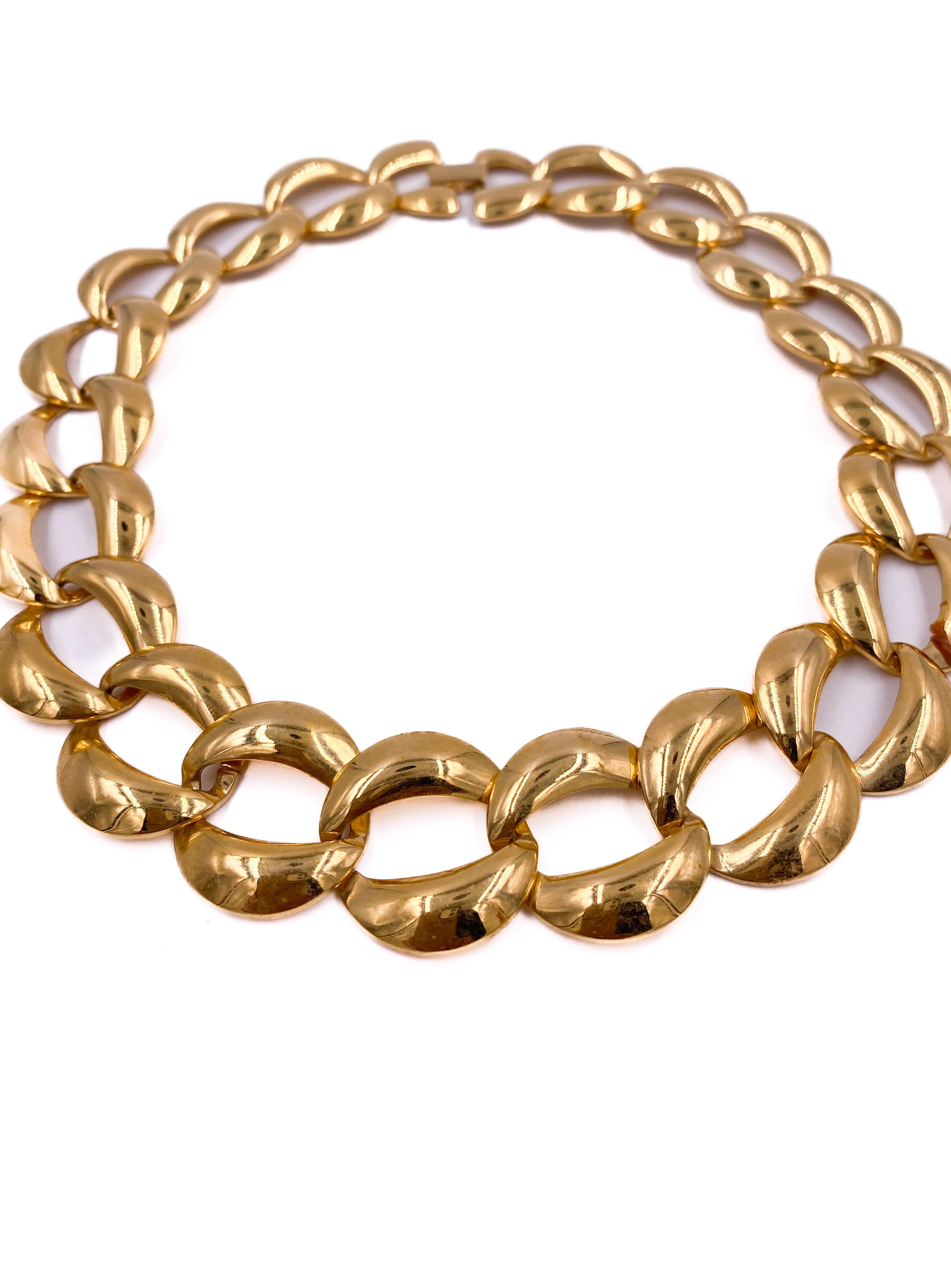 1960s Trifari Gold O-Chain Link Necklace In Good Condition For Sale In Los Angeles, CA