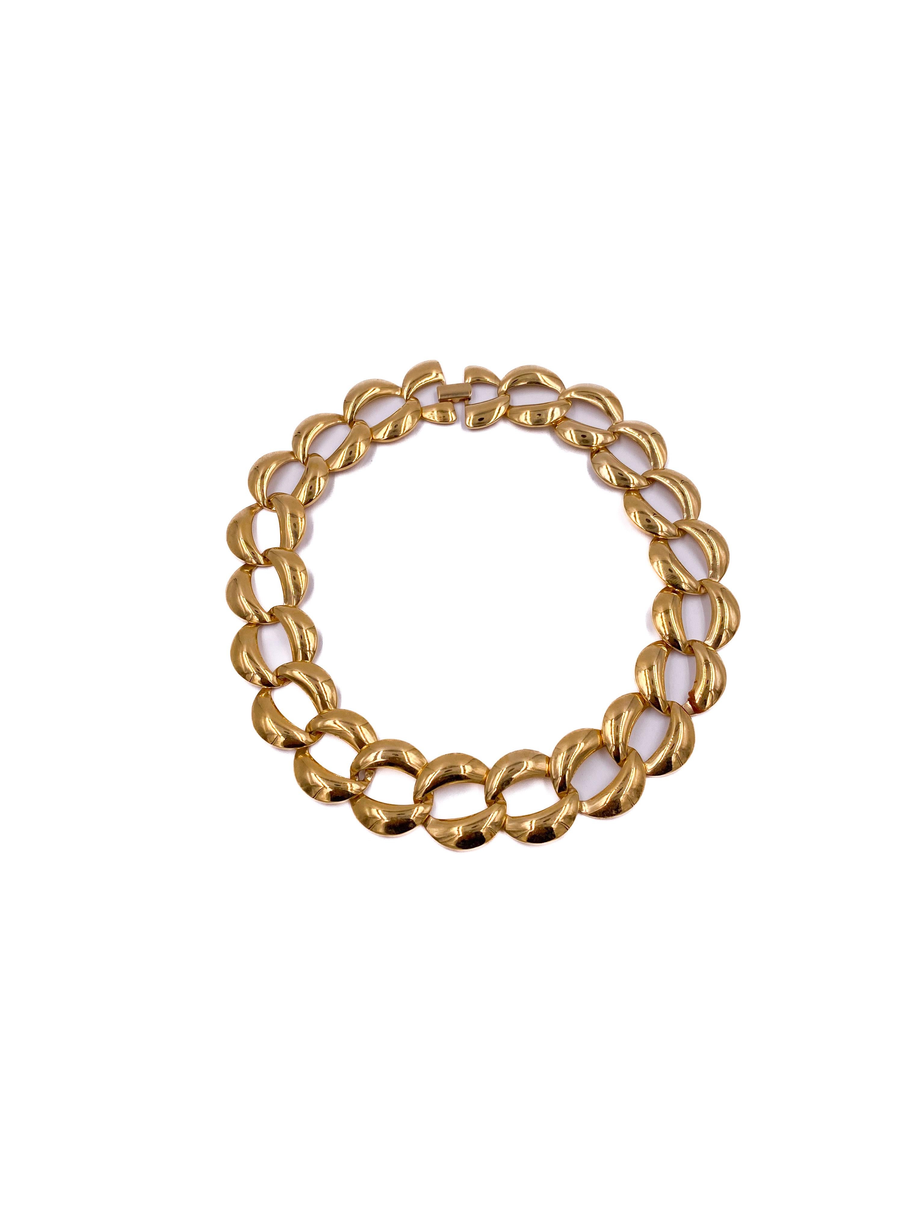 Women's or Men's 1960s Trifari Gold O-Chain Link Necklace For Sale