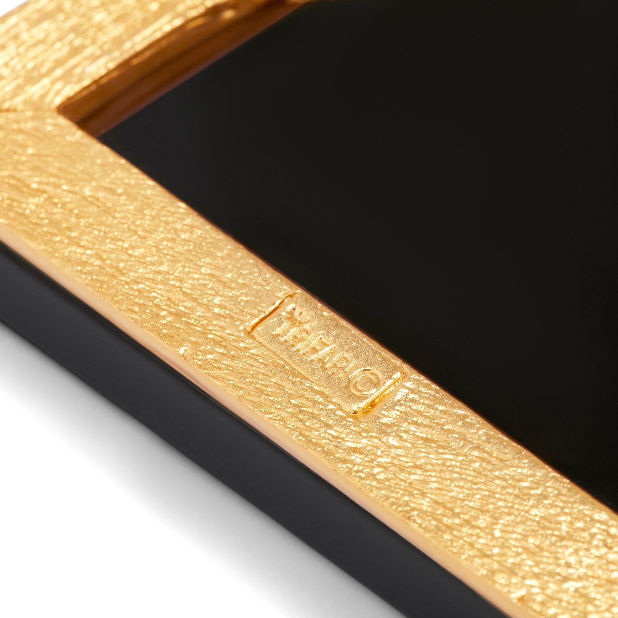 Collana grande a forma di trapezio in oro e nero di Trifari degli anni '60 In condizioni ottime in vendita a London, GB