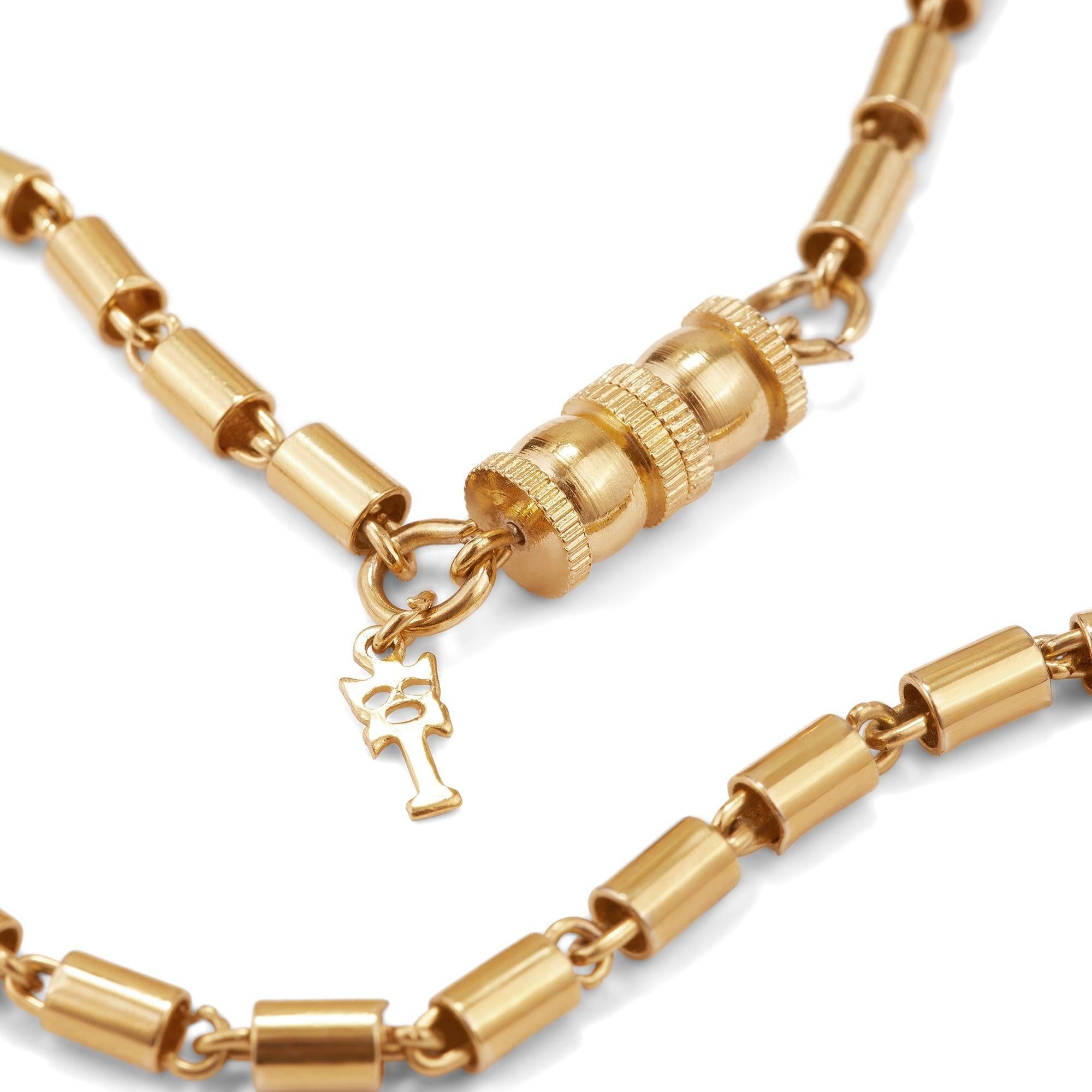 Donna Collana grande a forma di trapezio in oro e nero di Trifari degli anni '60 in vendita