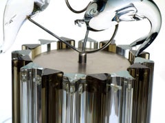 1960s "Trilobi" by Venini Murano Glass Dolphin Italian Design Table Lamp