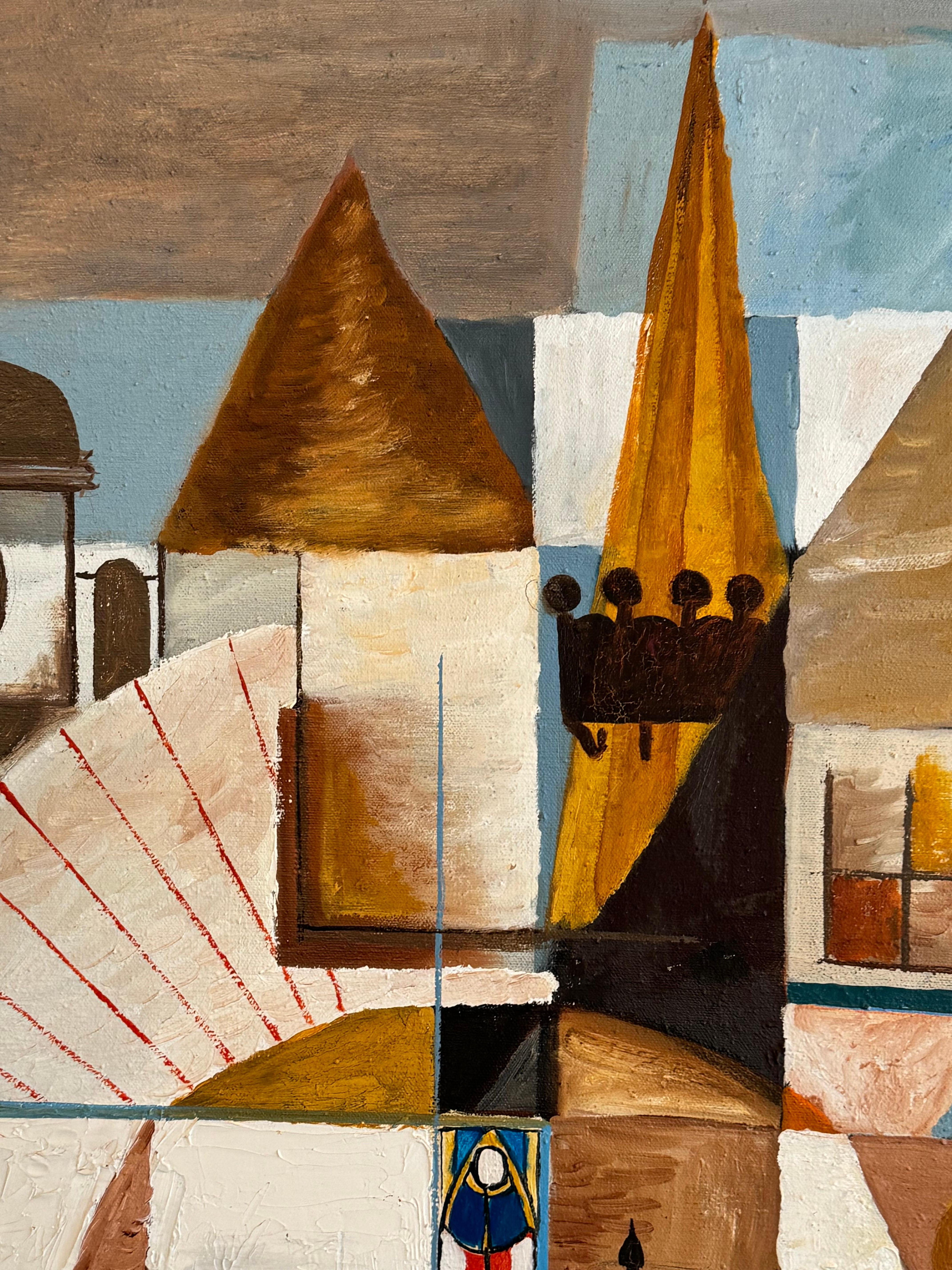Pintura Surrealista Trompe L'oiel Hardedge de los años 60 en Bueno estado para la venta en Oakland, CA