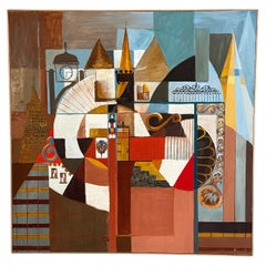 1960 Trompe L'oiel Hardedge Pittura surrealista
