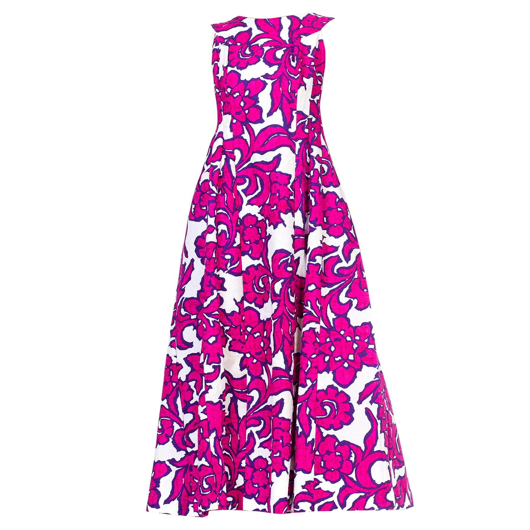 1960s Tropical Hawaiian Floral Tiki Dress