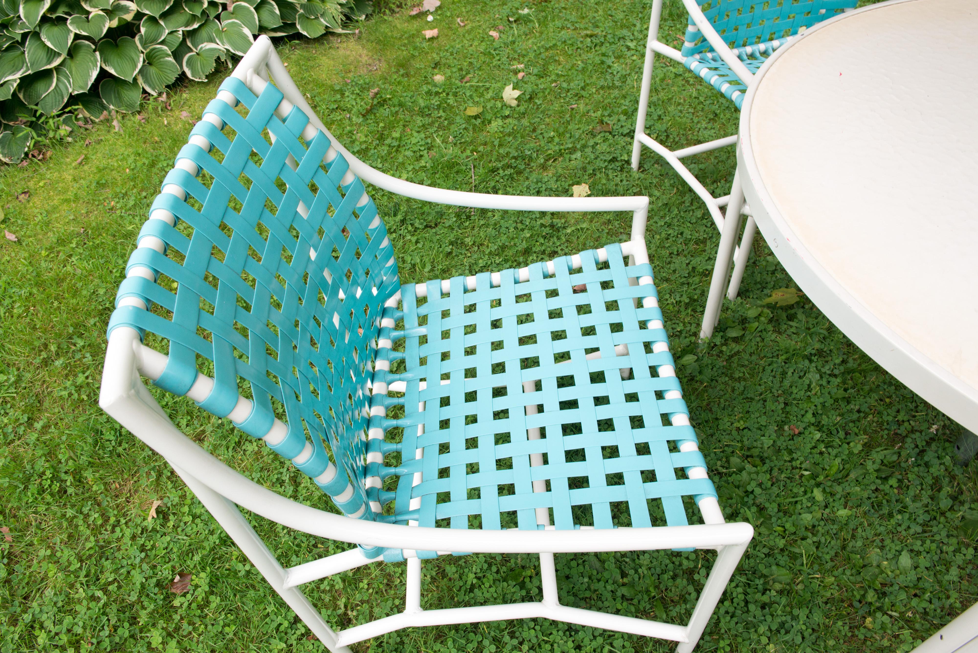 Metal 1960s Tropitone Umbrella Table and Chairs