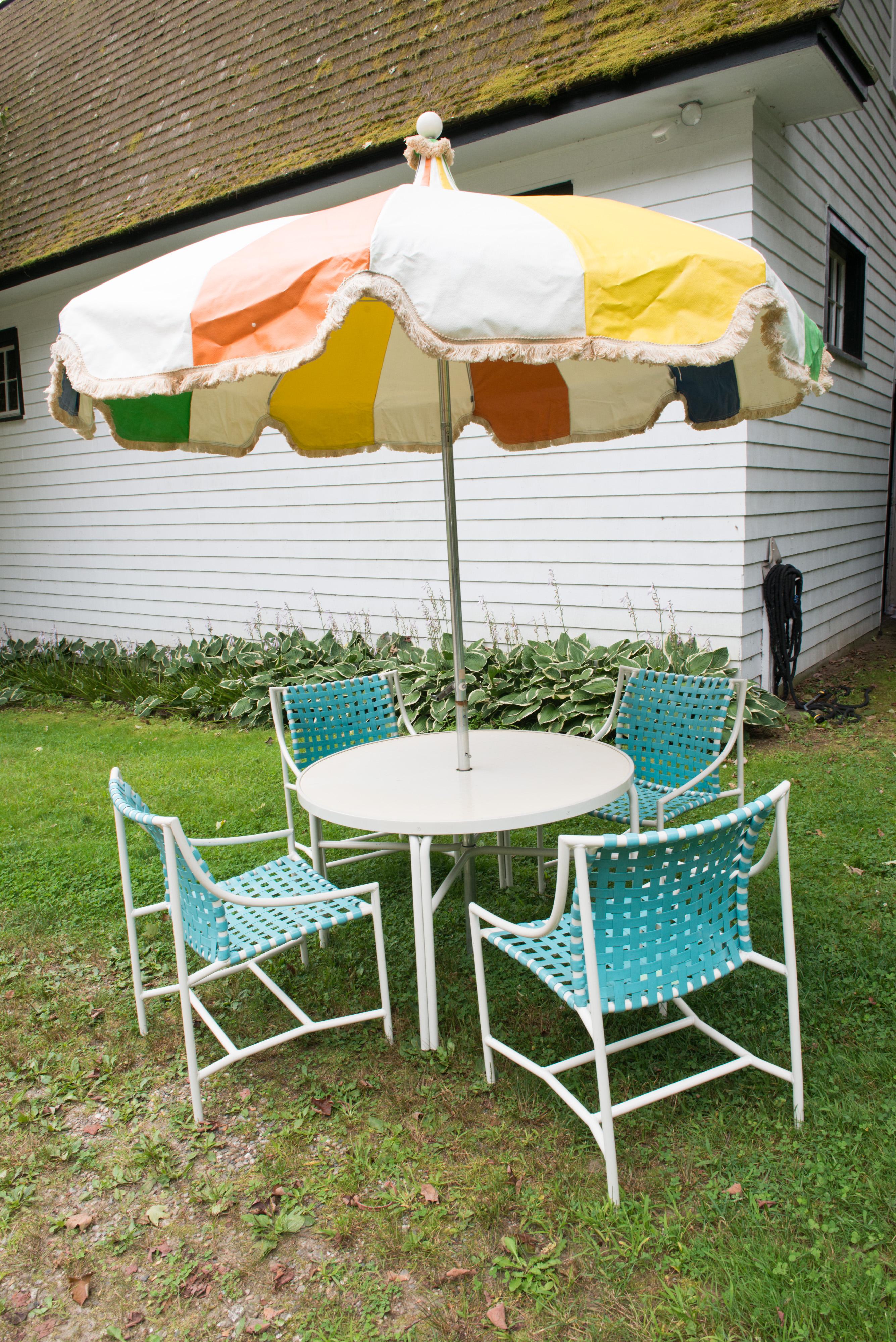 American 1960s Tropitone Umbrella Table and Chairs