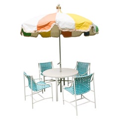 Table et chaises pour parapluies Tropitone des années 1960
