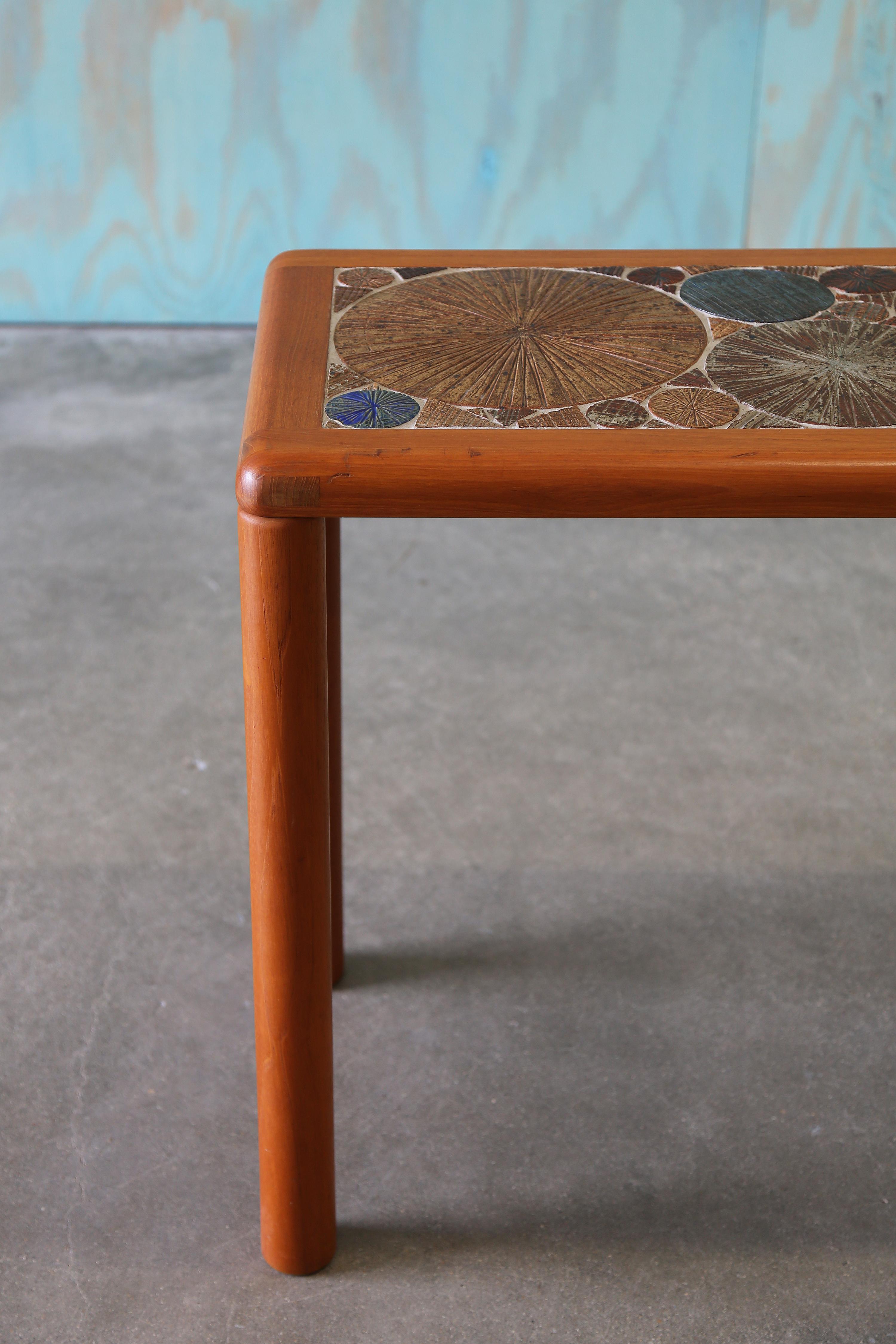 1960s Tue Poulsen for Haslev Møbelsnedkeri Teak and Ceramic Console Table Danish For Sale 1
