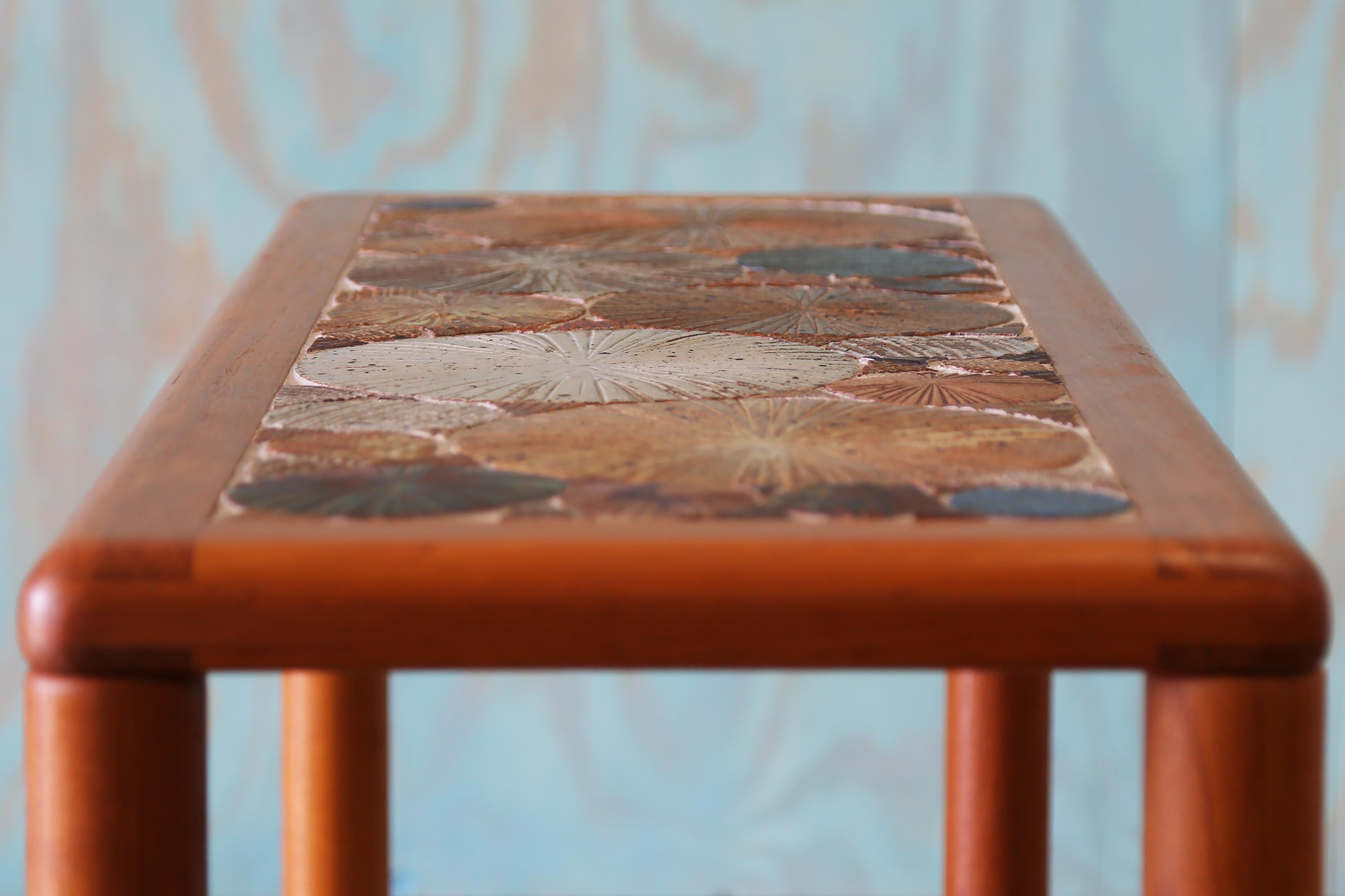 1960s Tue Poulsen for Haslev Møbelsnedkeri Teak and Ceramic Console Table Danish For Sale 3