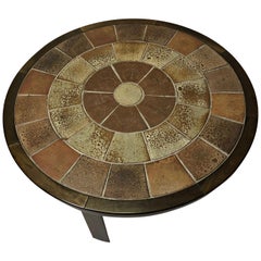 Vintage 1960s Tue Poulsen Tile Topped Coffee Table in Tanned Oak