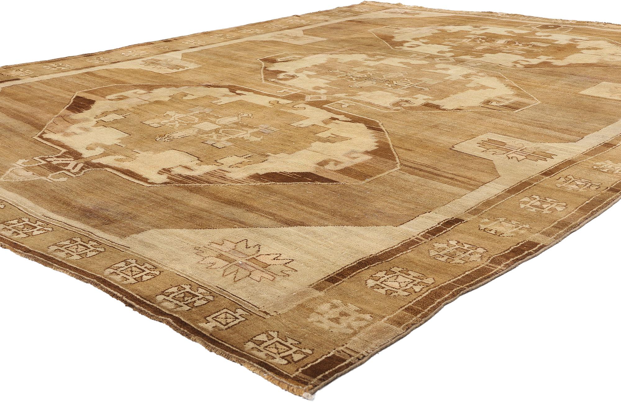 1950's Turkish Kars Carpet with Modern Style, Cozy Nomad Meets Mod Boho For Sale 5