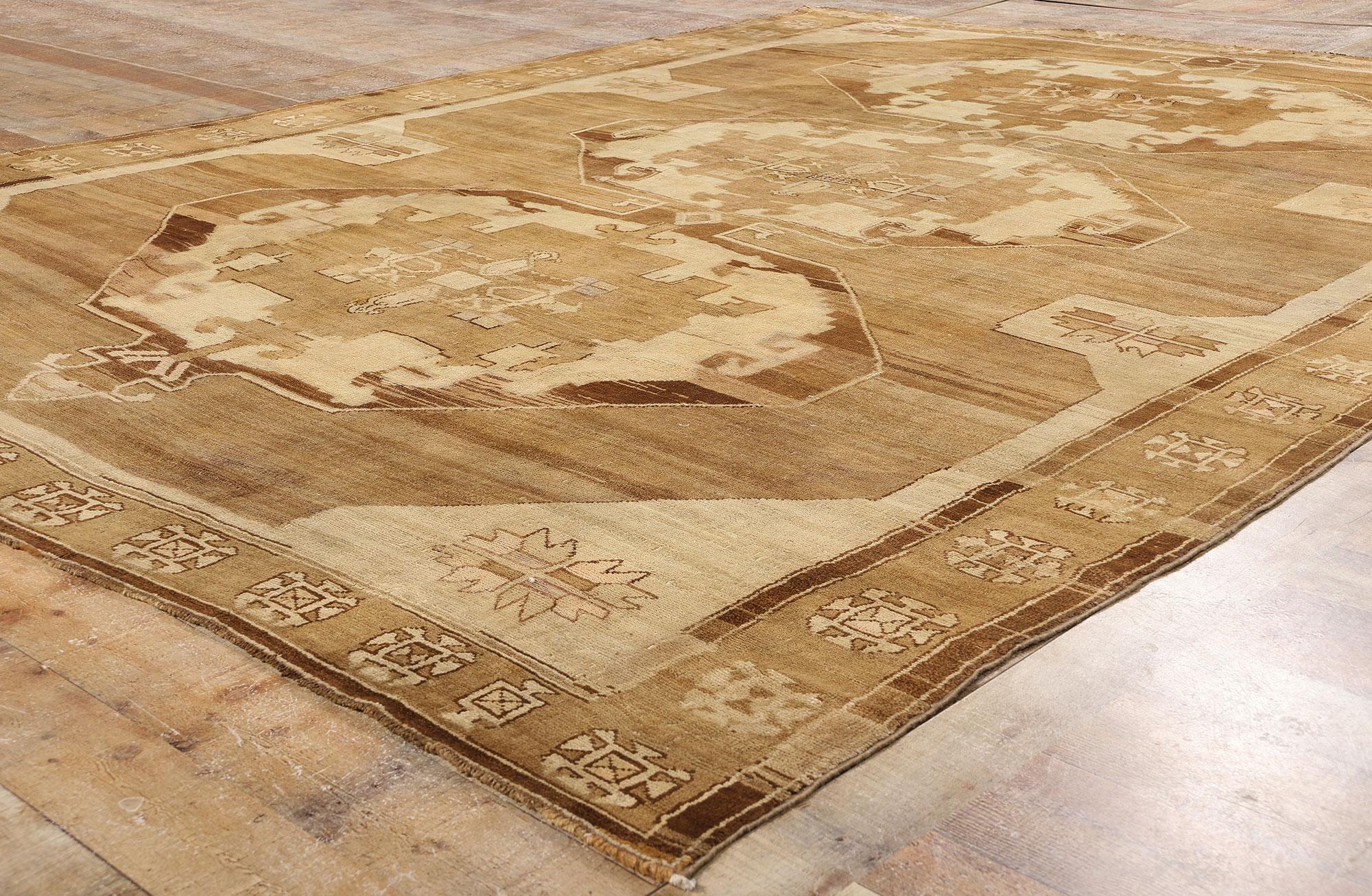 1950's Turkish Kars Carpet with Modern Style, Cozy Nomad Meets Mod Boho For Sale 6