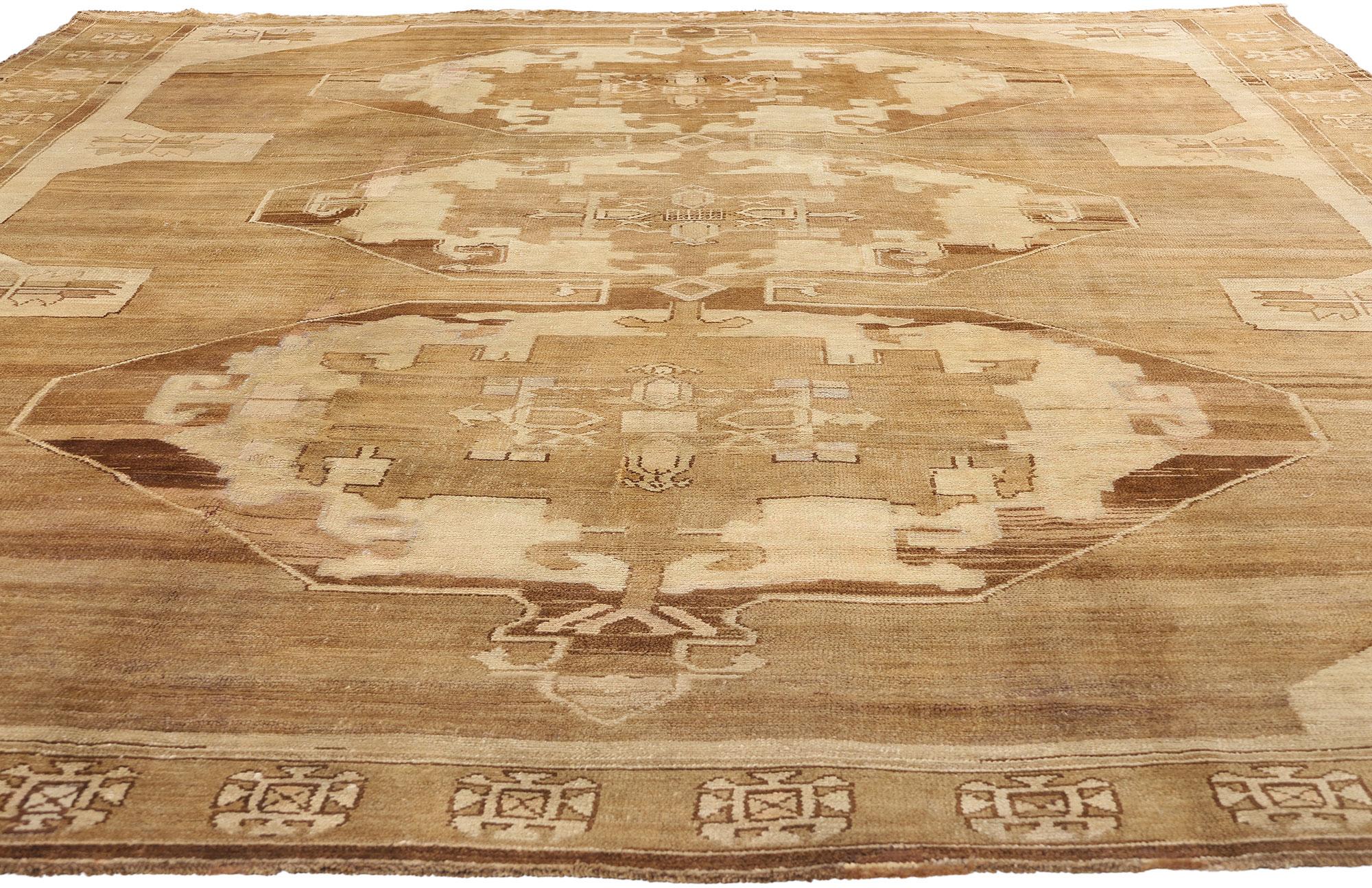 1950's Turkish Kars Carpet with Modern Style, Cozy Nomad Meets Mod Boho For Sale 7