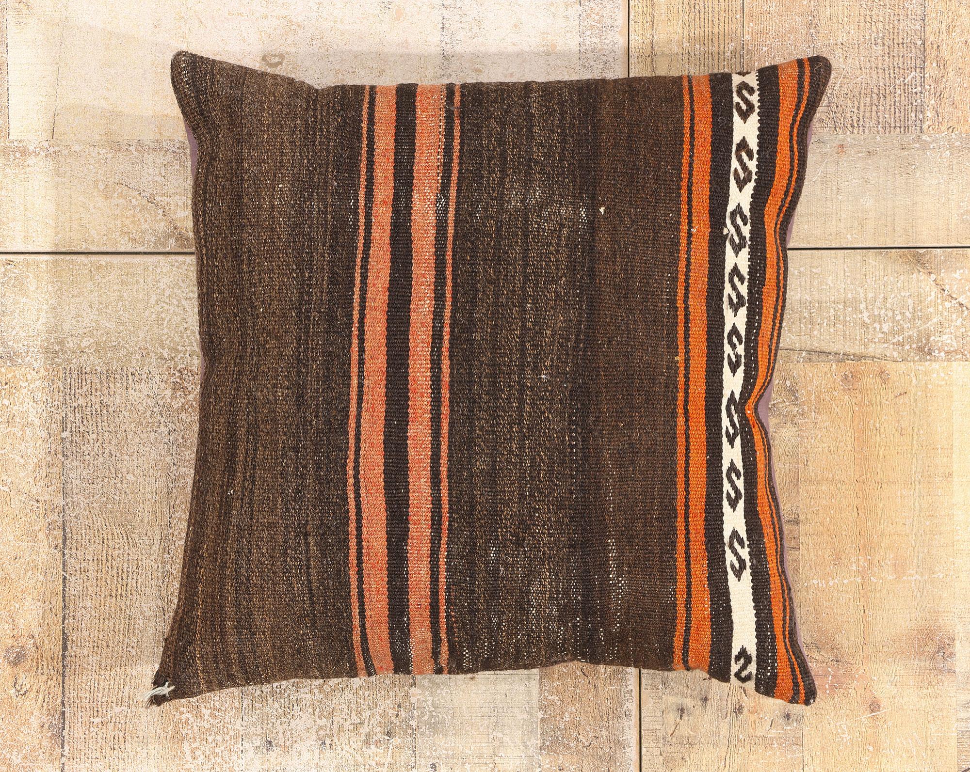1960's Turkish Kilim Carpet Pillow with Modern Style For Sale 3