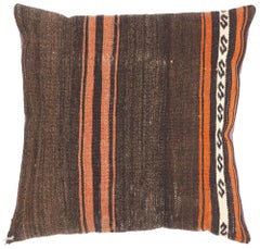 1960's Turkish Kilim Carpet Pillow with Modern Style