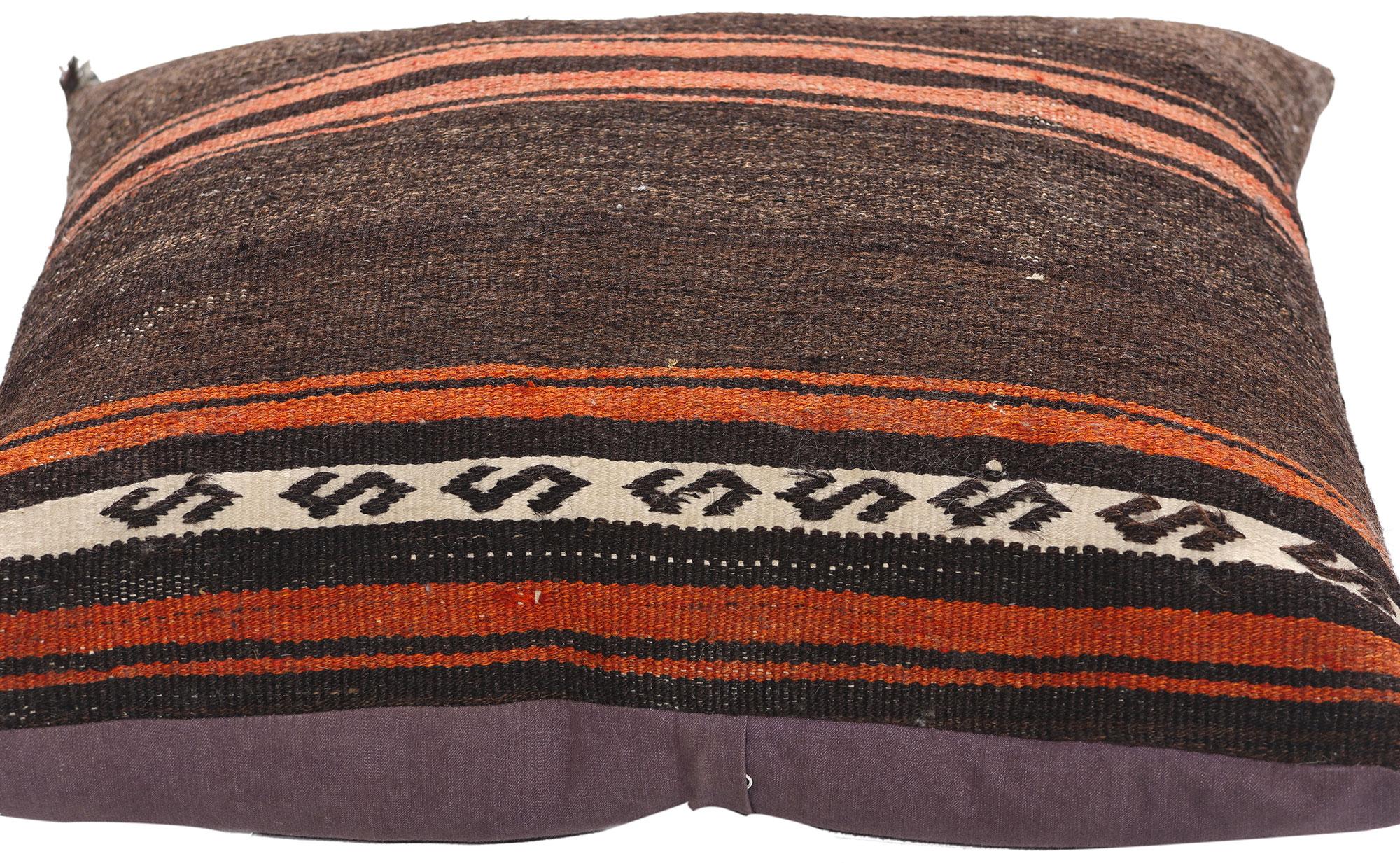 1960's Turkish Kilim Carpet Pillow with Modern Style In Good Condition For Sale In Dallas, TX