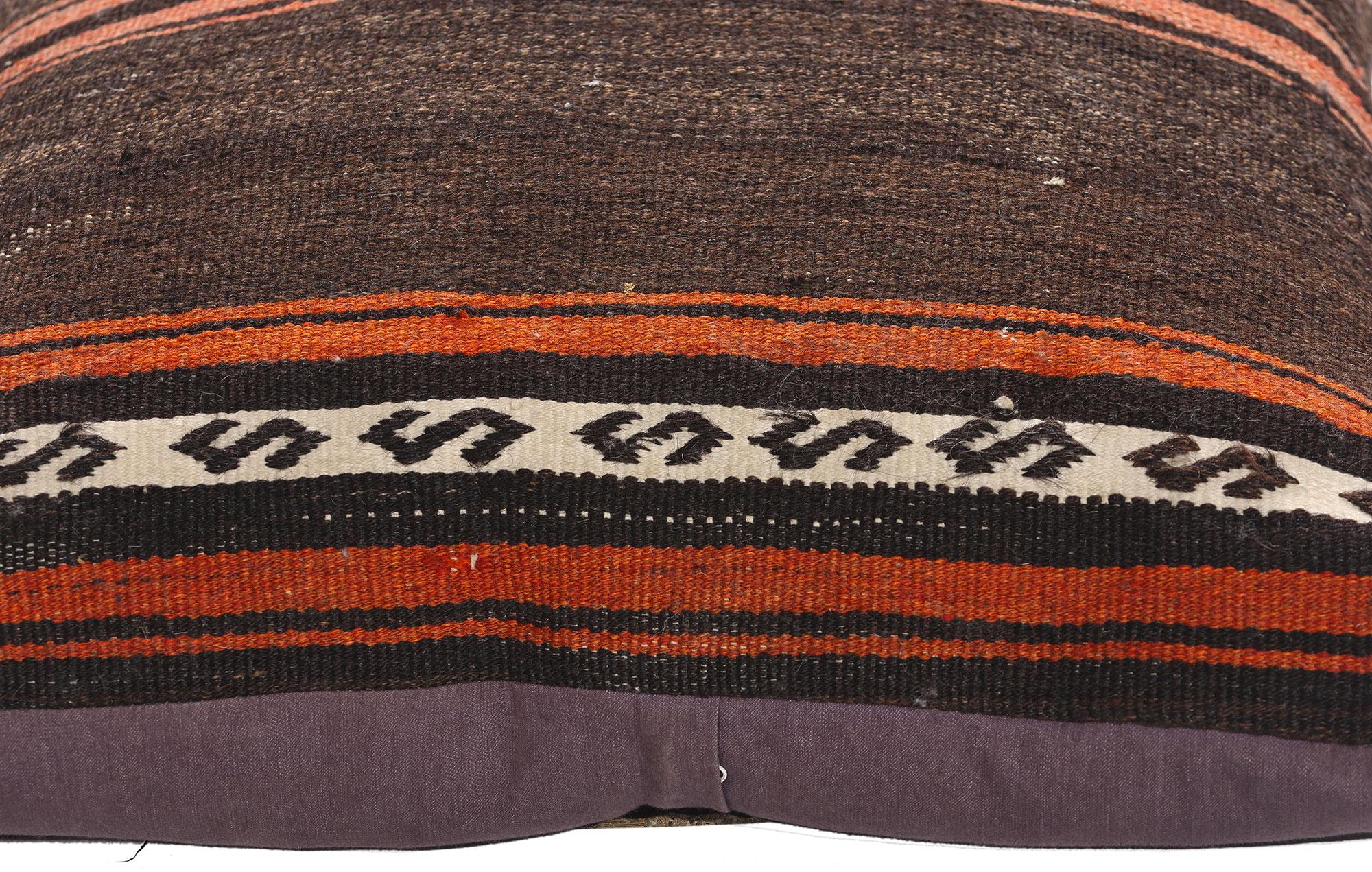 20th Century 1960's Turkish Kilim Carpet Pillow with Modern Style For Sale