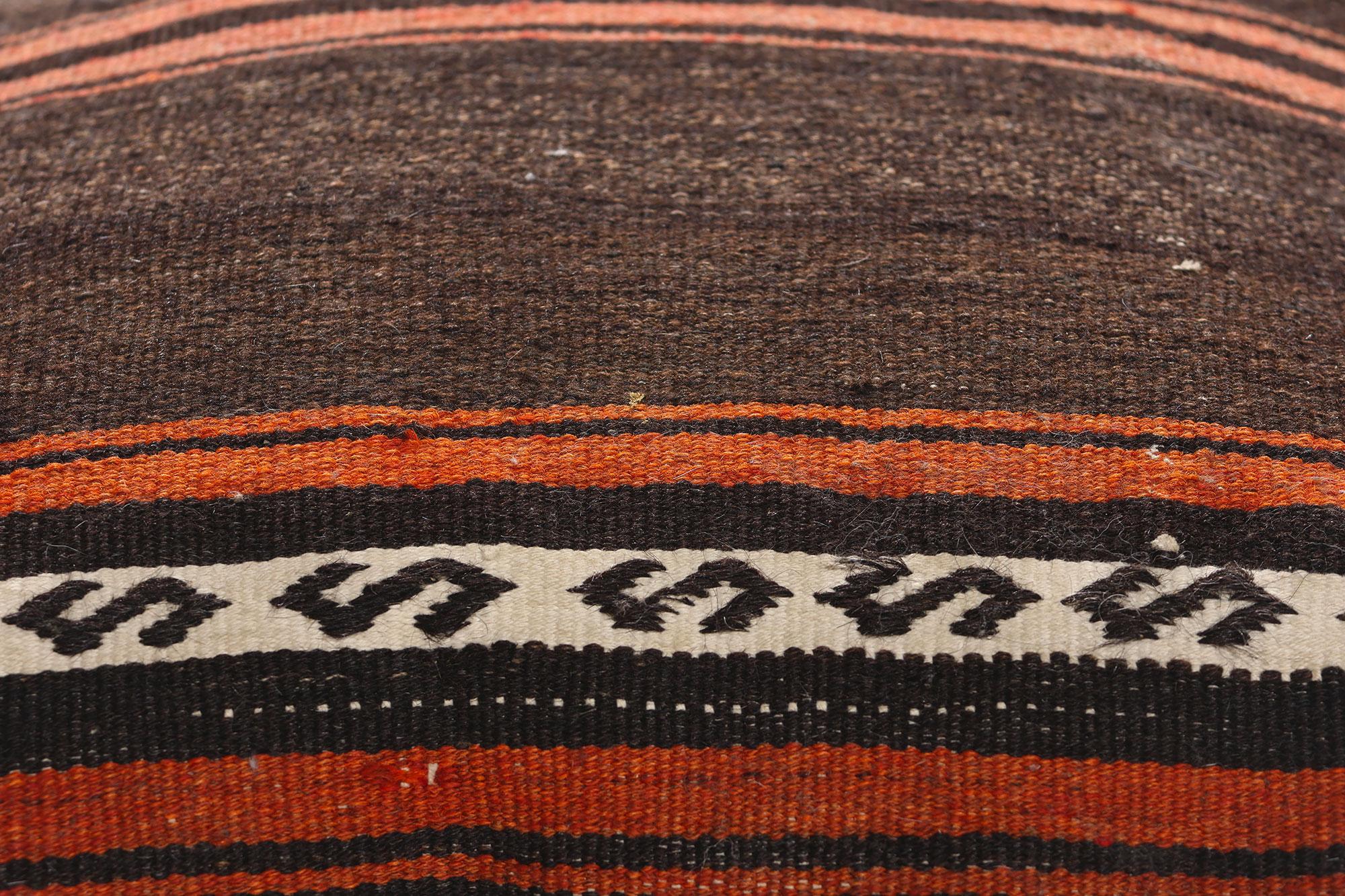 Wool 1960's Turkish Kilim Carpet Pillow with Modern Style For Sale