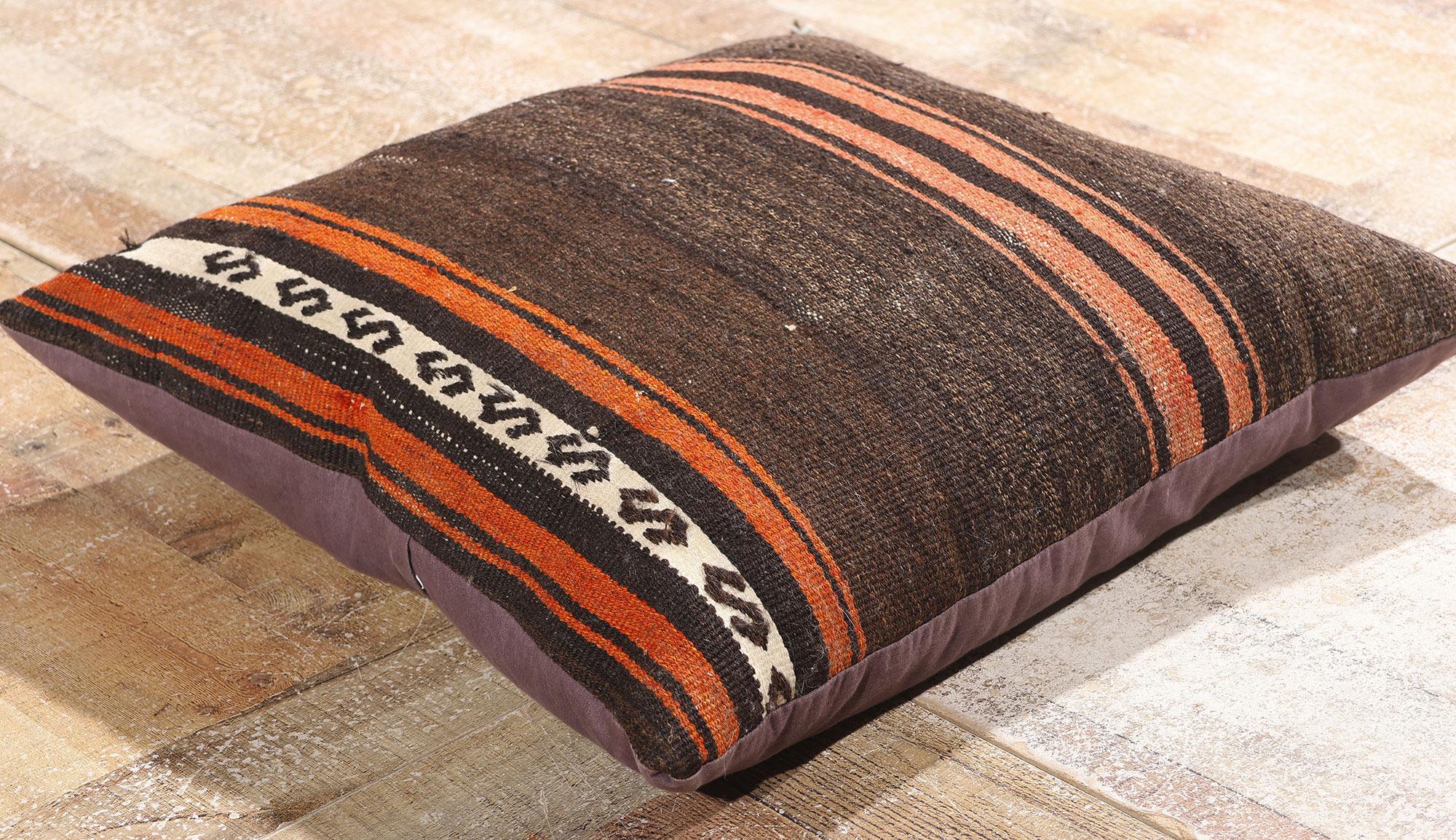 1960's Turkish Kilim Carpet Pillow with Modern Style For Sale 1