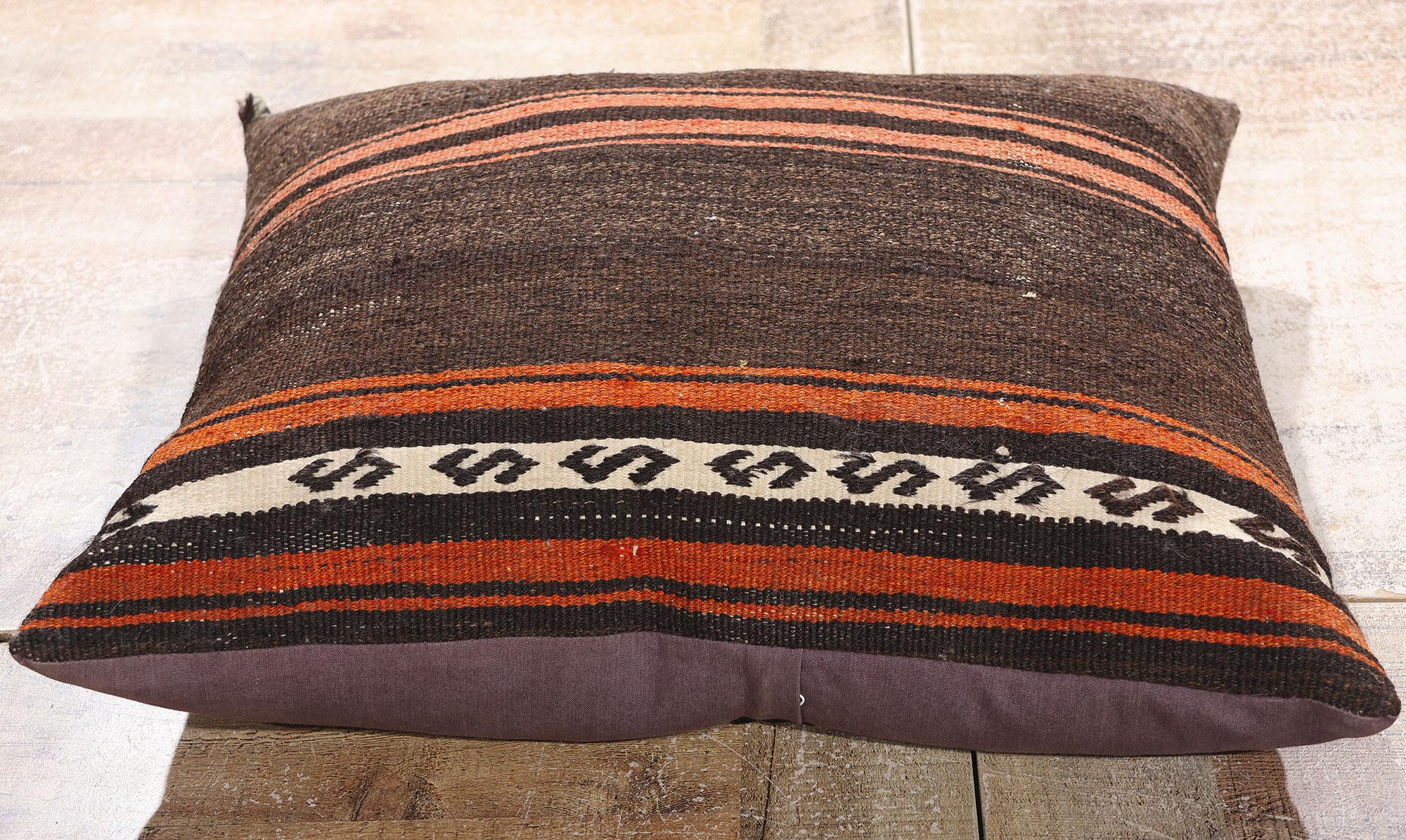 1960's Turkish Kilim Carpet Pillow with Modern Style For Sale 2