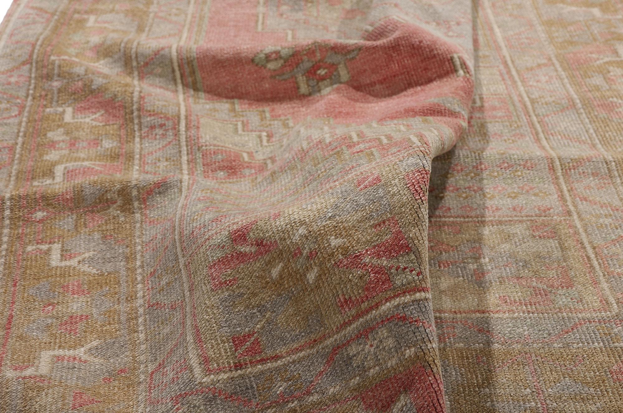 1960's Turkish Oushak Carpet with Modern Style For Sale 4