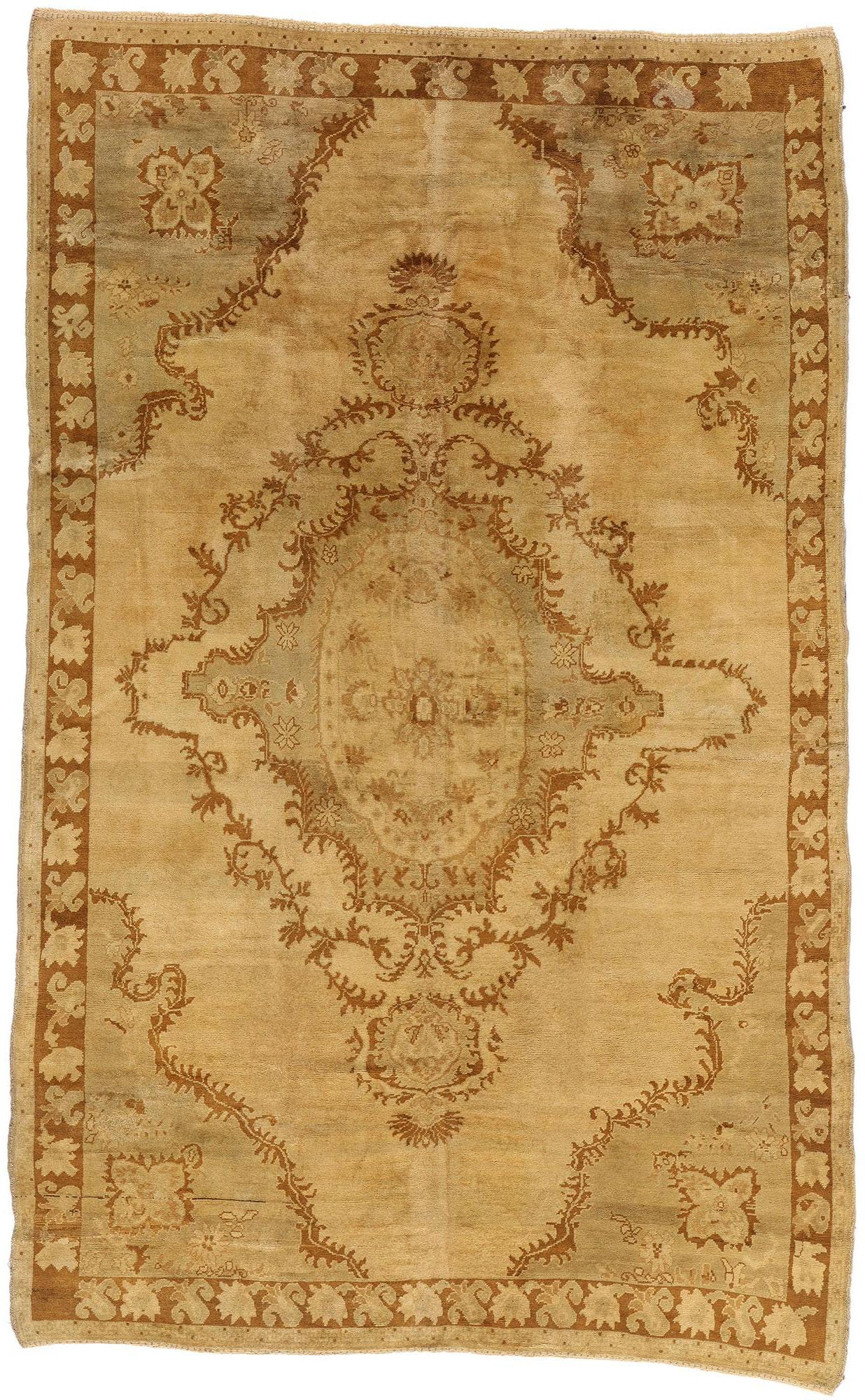 1960's Turkish Oushak Carpet with Modern Style For Sale 13