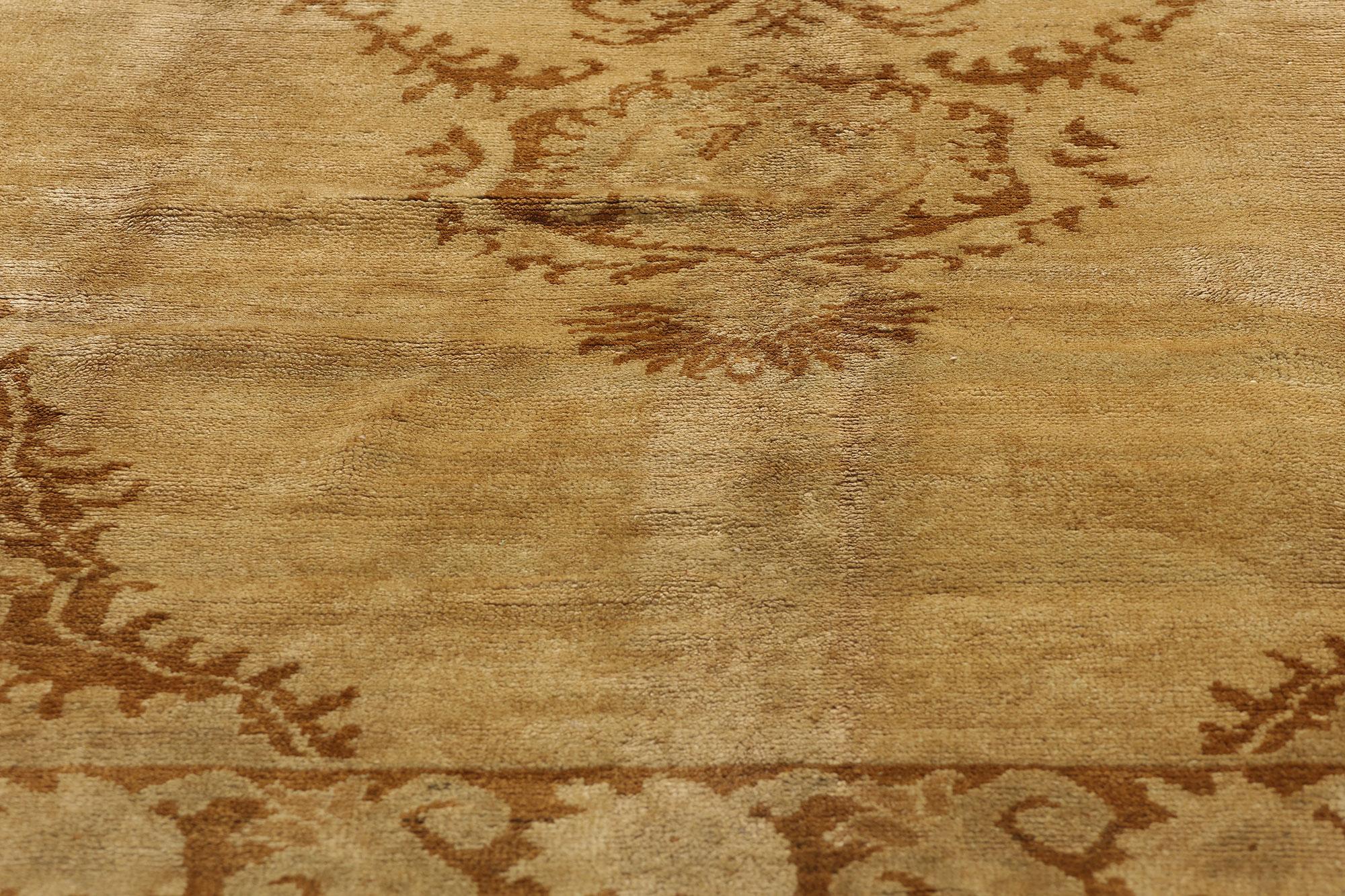 1960's Turkish Oushak Carpet with Modern Style For Sale 1