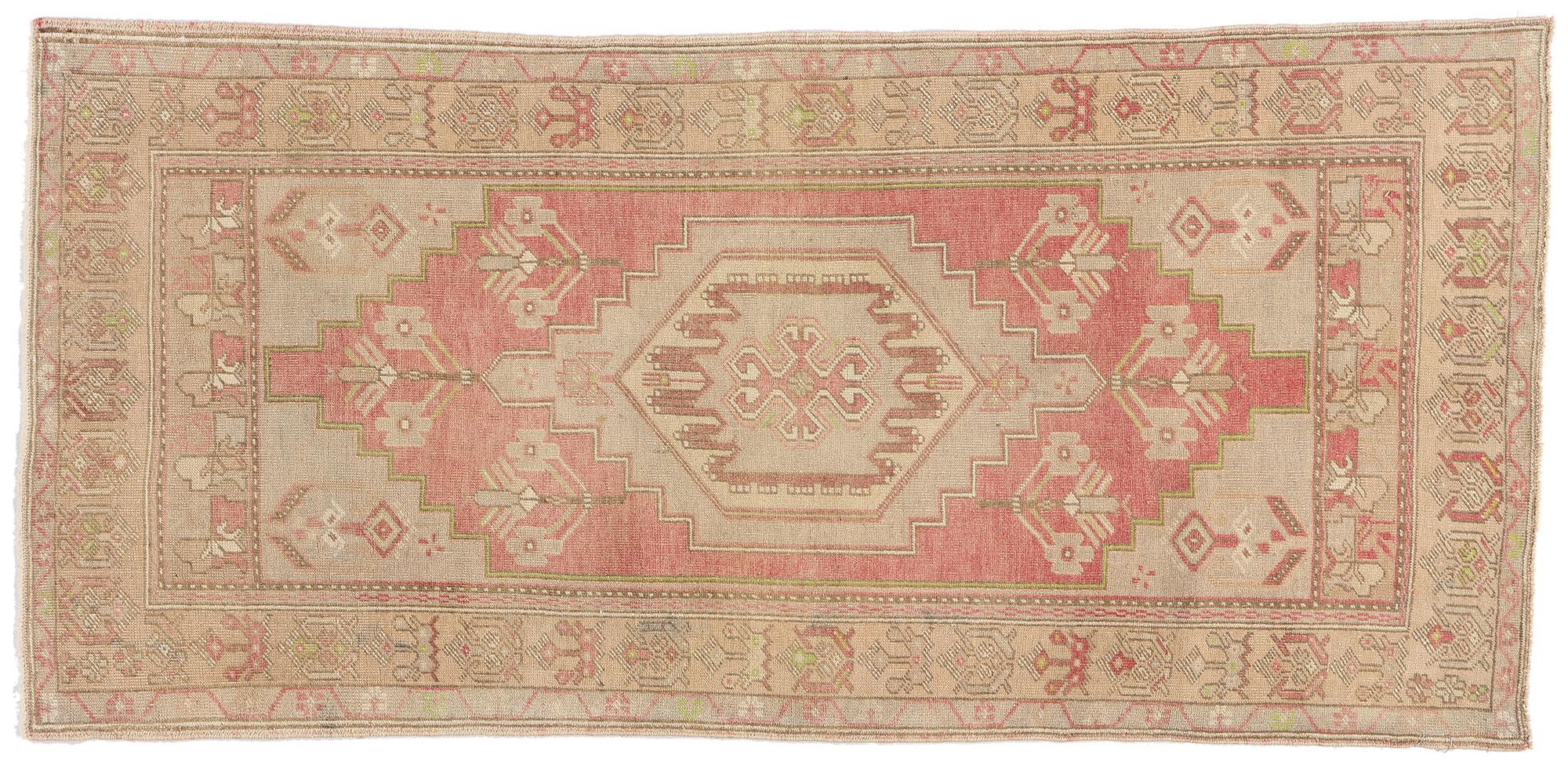 Hand-Knotted 1960's Turkish Oushak Carpet with Modern Style For Sale