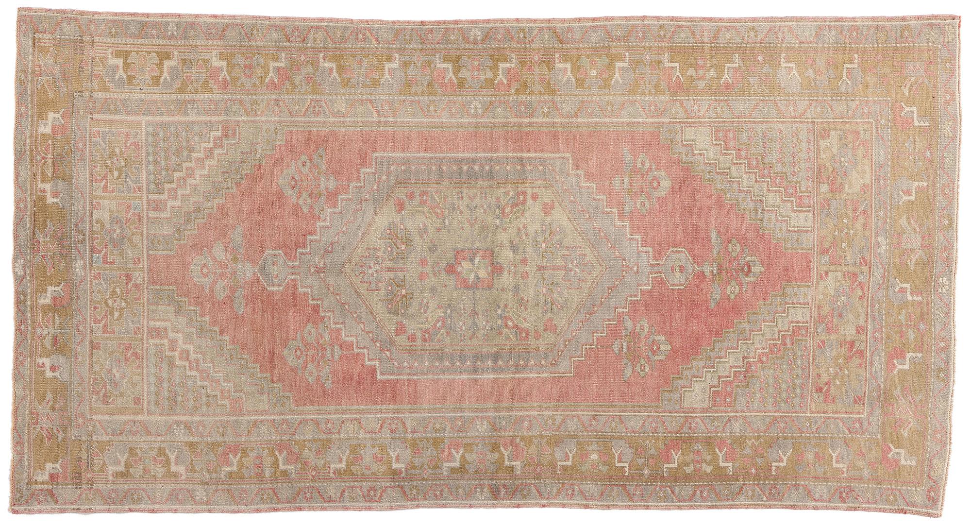 Hand-Knotted 1960's Turkish Oushak Carpet with Modern Style For Sale