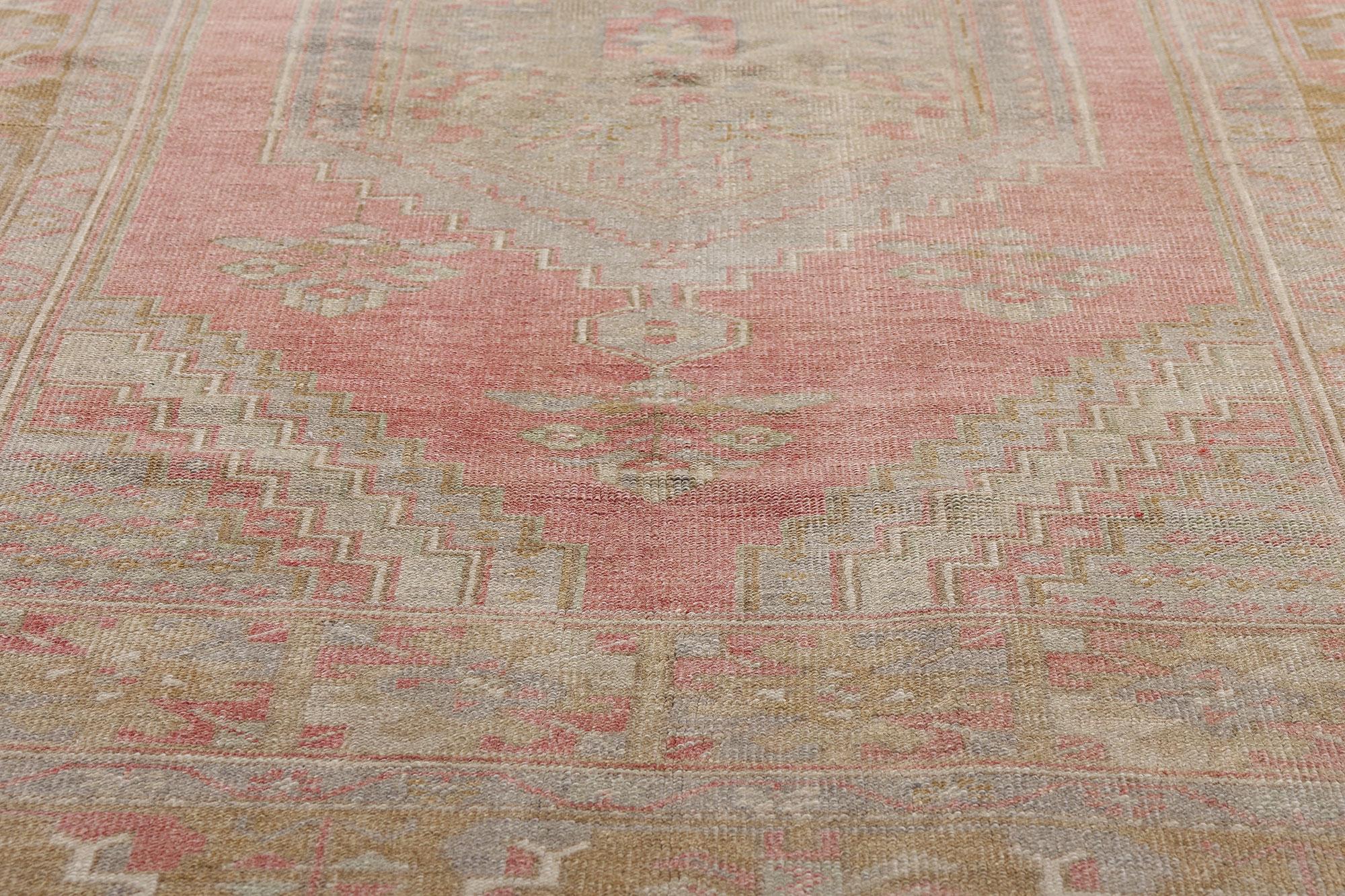 20th Century 1960's Turkish Oushak Carpet with Modern Style For Sale