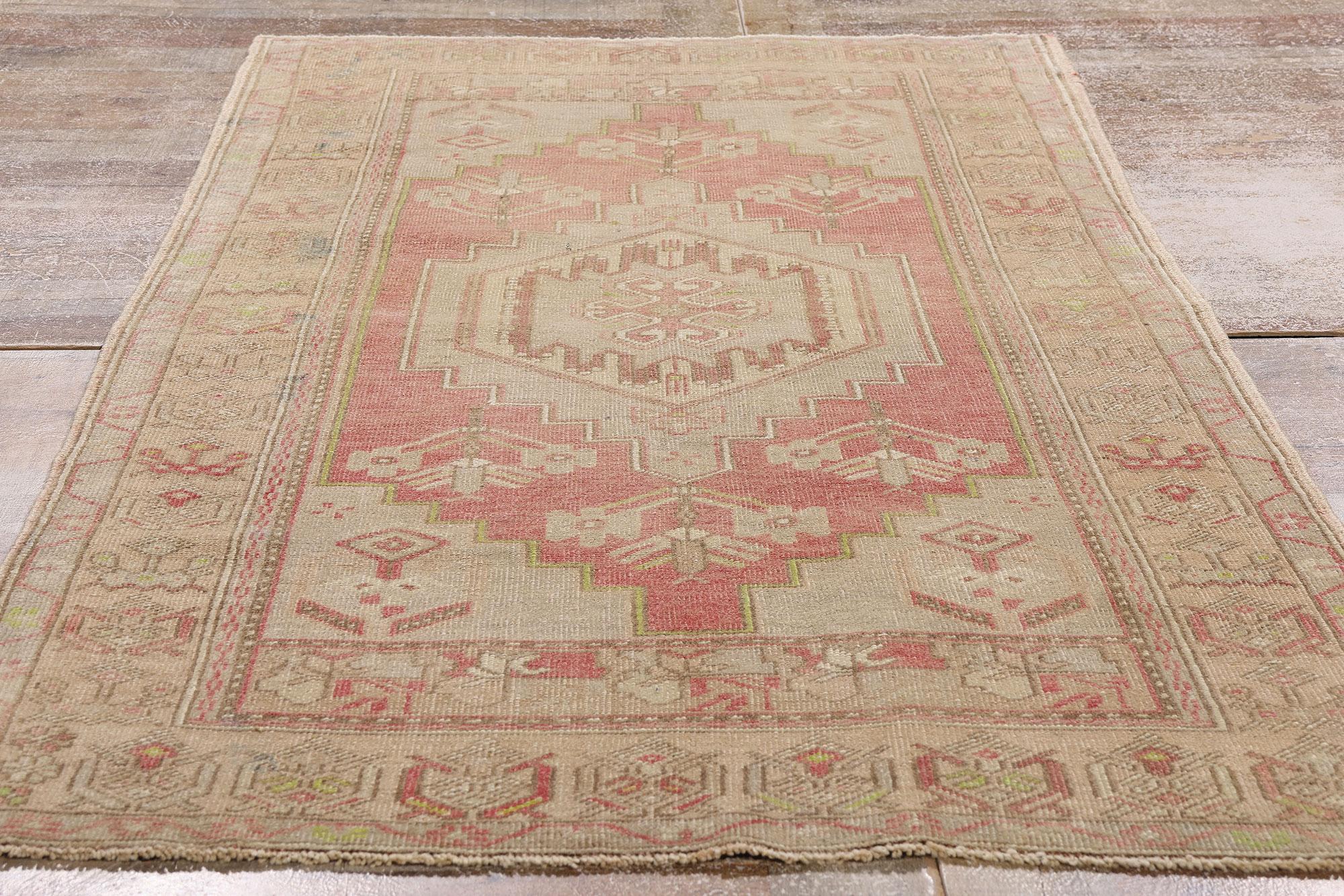 Wool 1960's Turkish Oushak Carpet with Modern Style For Sale