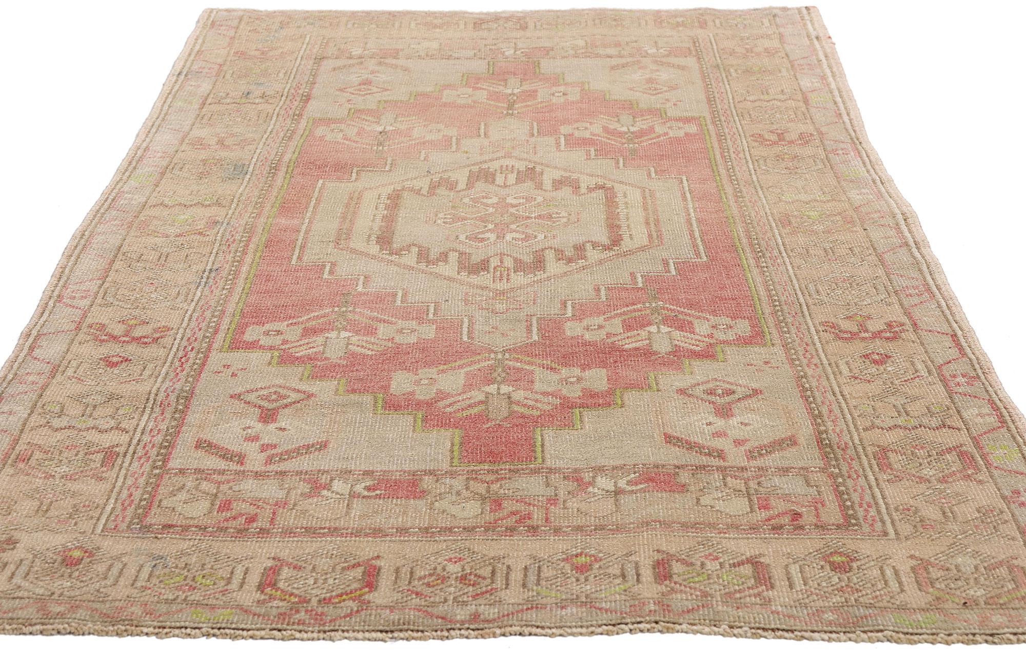1960's Turkish Oushak Carpet with Modern Style For Sale 1
